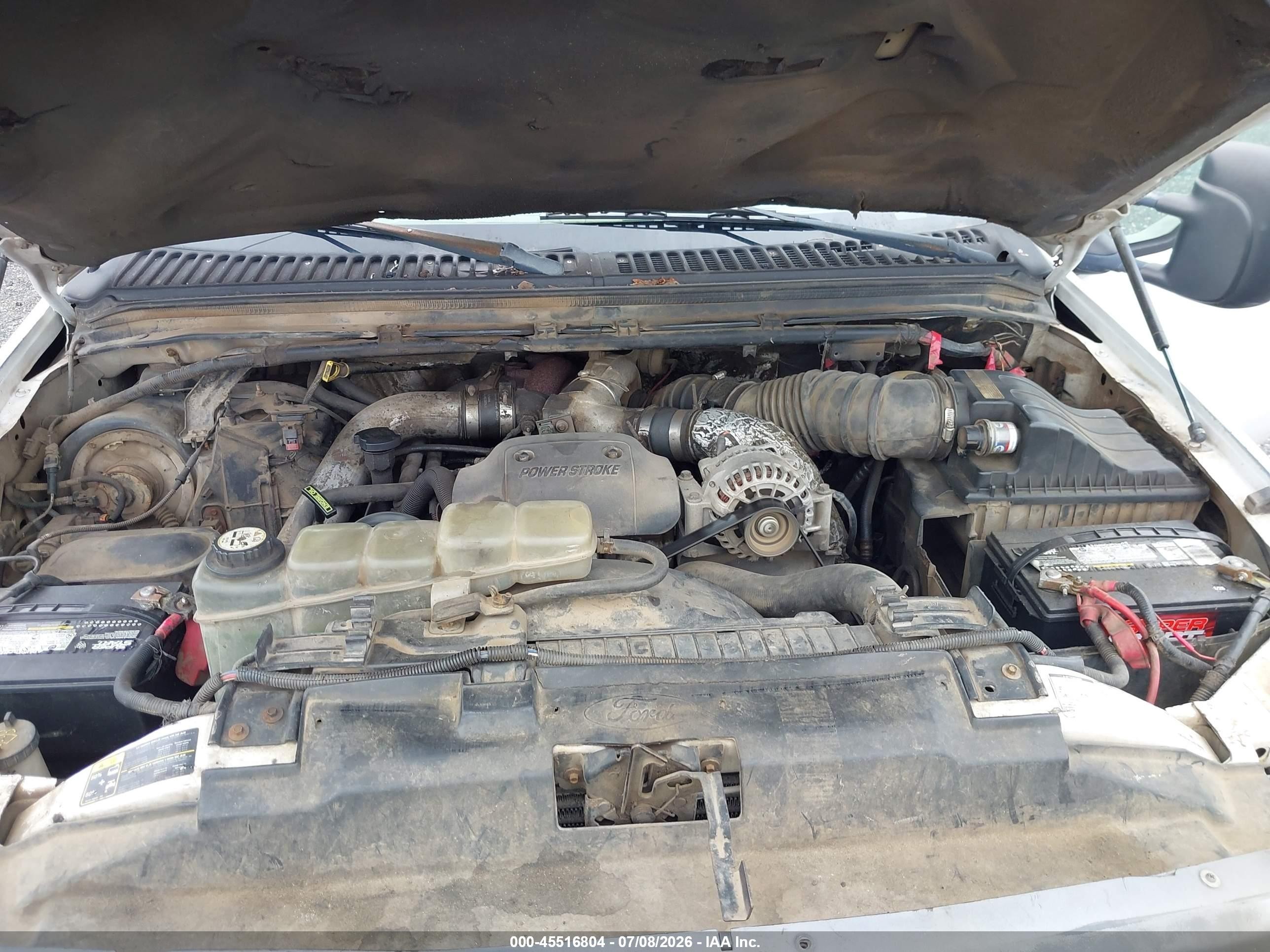 2002 Ford F-350 Lariat/xl/xlt White vin: 1FTSW31F92EB58418