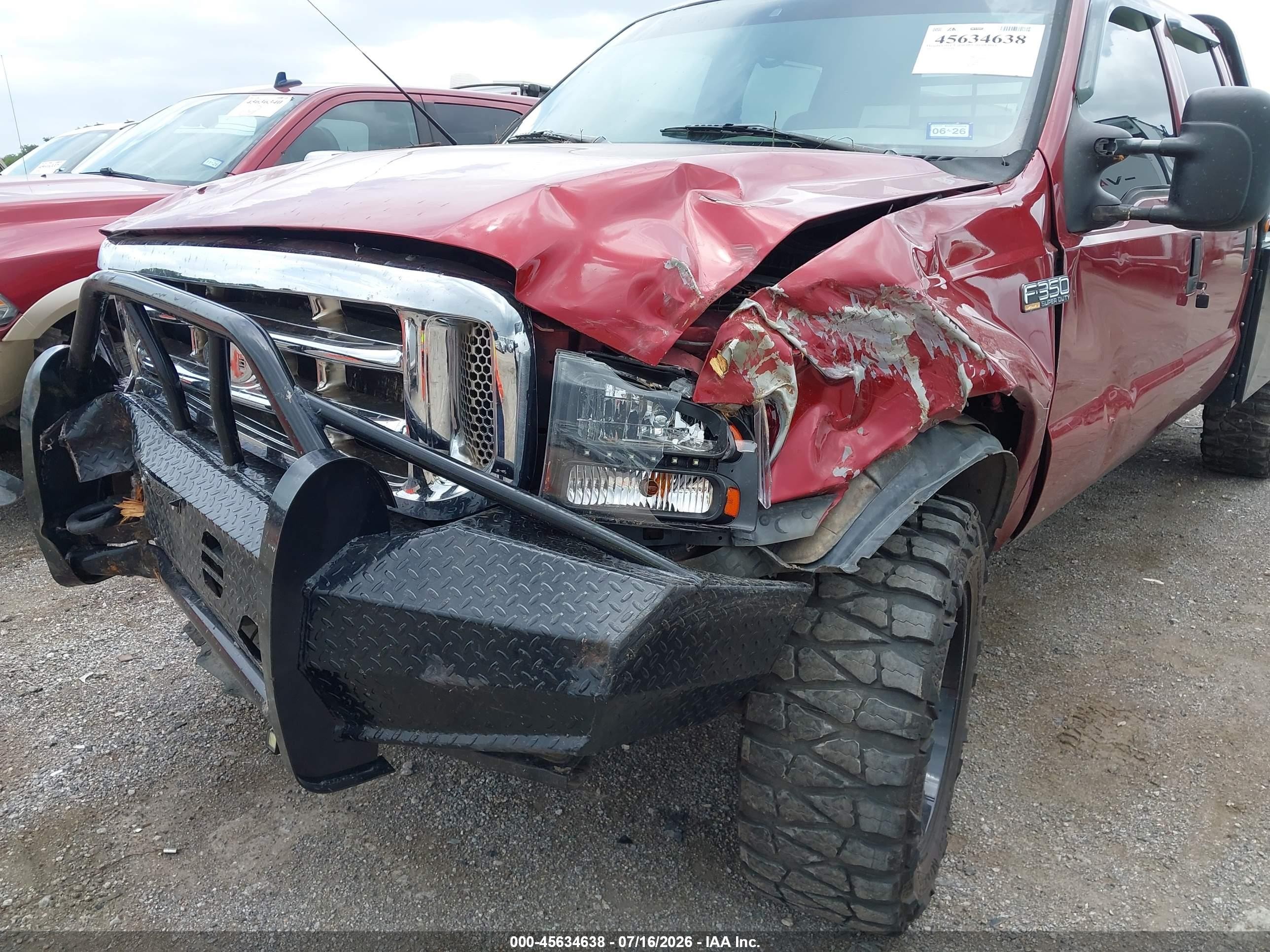 2002 Ford F-350 Lariat/xl/xlt Red vin: 1FTSW31F92EB77762