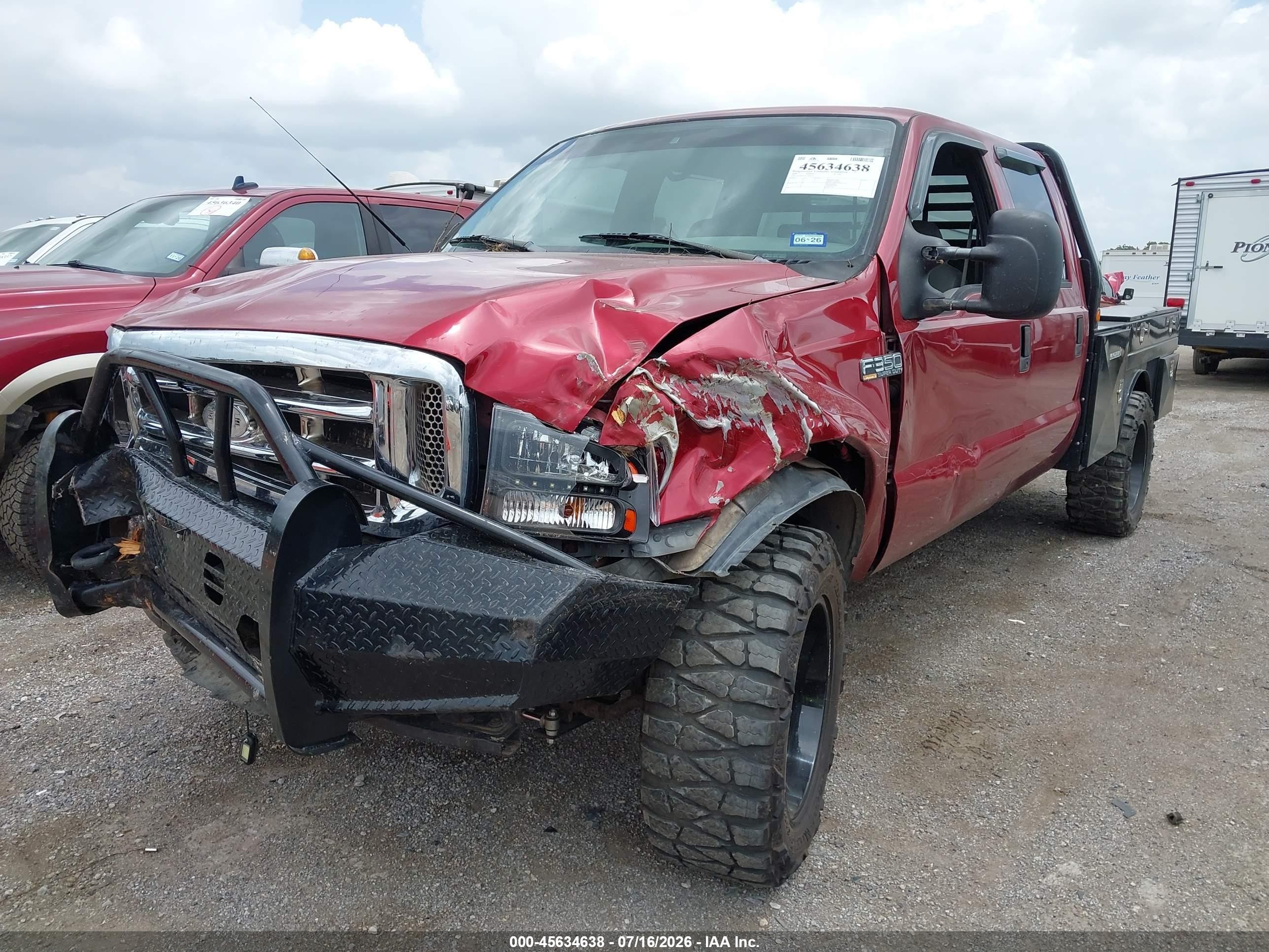 2002 Ford F-350 Lariat/xl/xlt Red vin: 1FTSW31F92EB77762