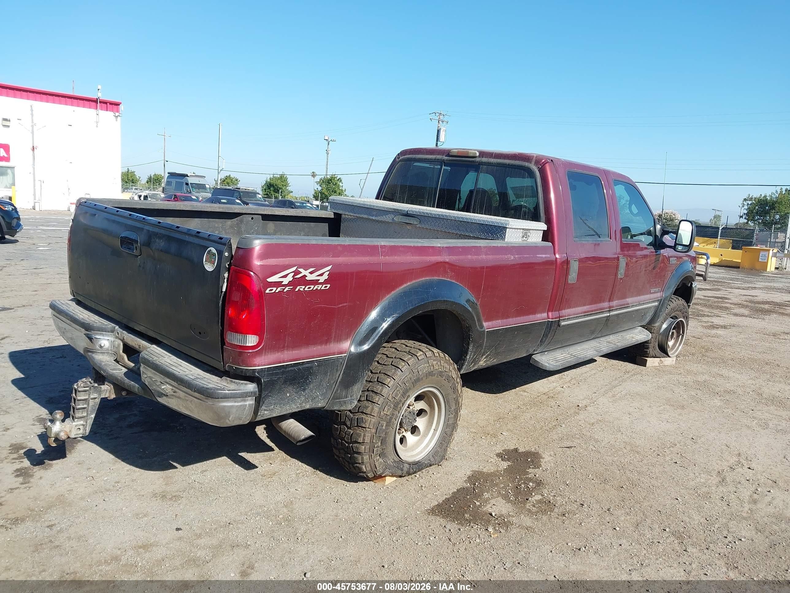 2000 Ford F-350 Lariat/xl/xlt Burgundy vin: 1FTSW31F9YEC59855