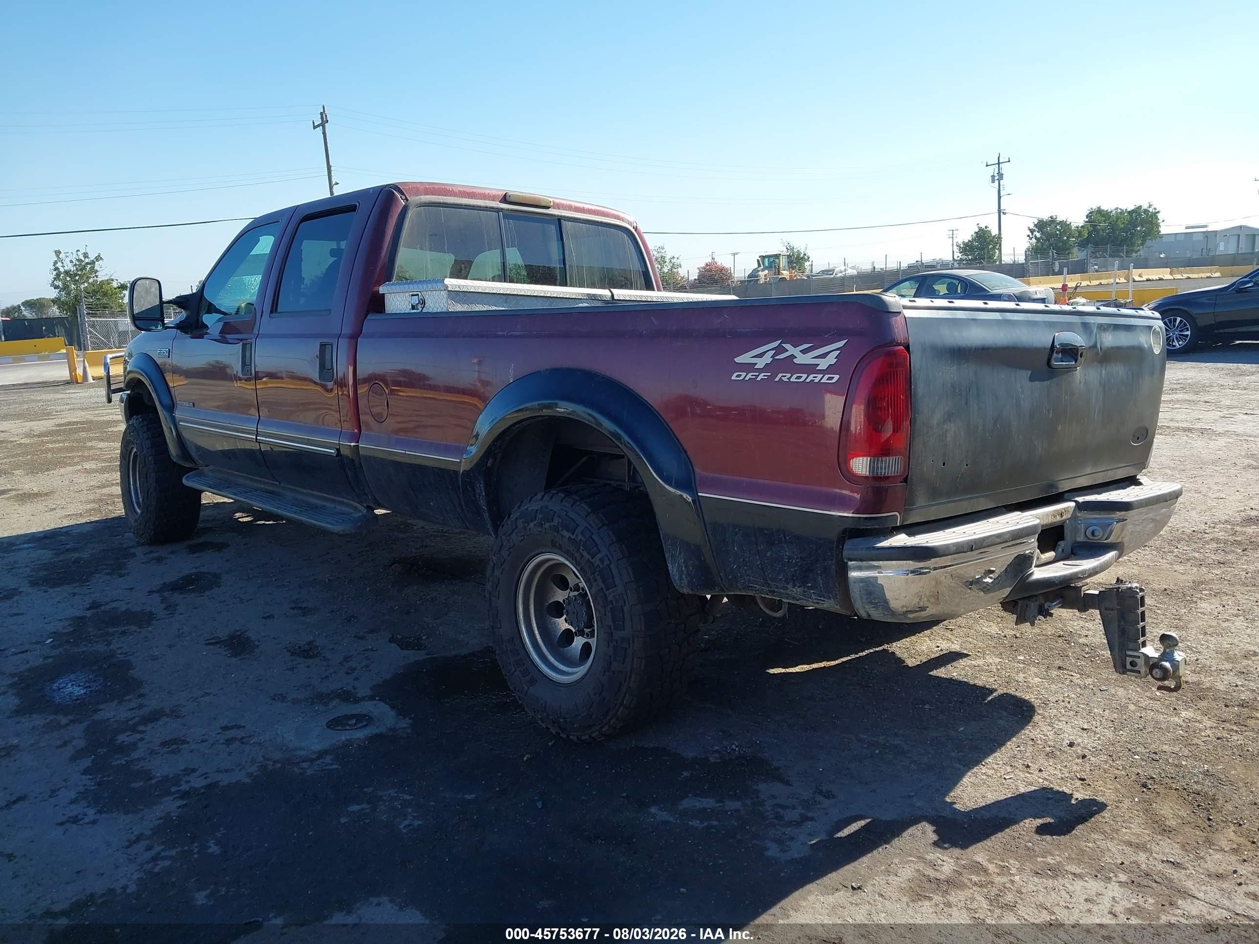 2000 Ford F-350 Lariat/xl/xlt Burgundy vin: 1FTSW31F9YEC59855