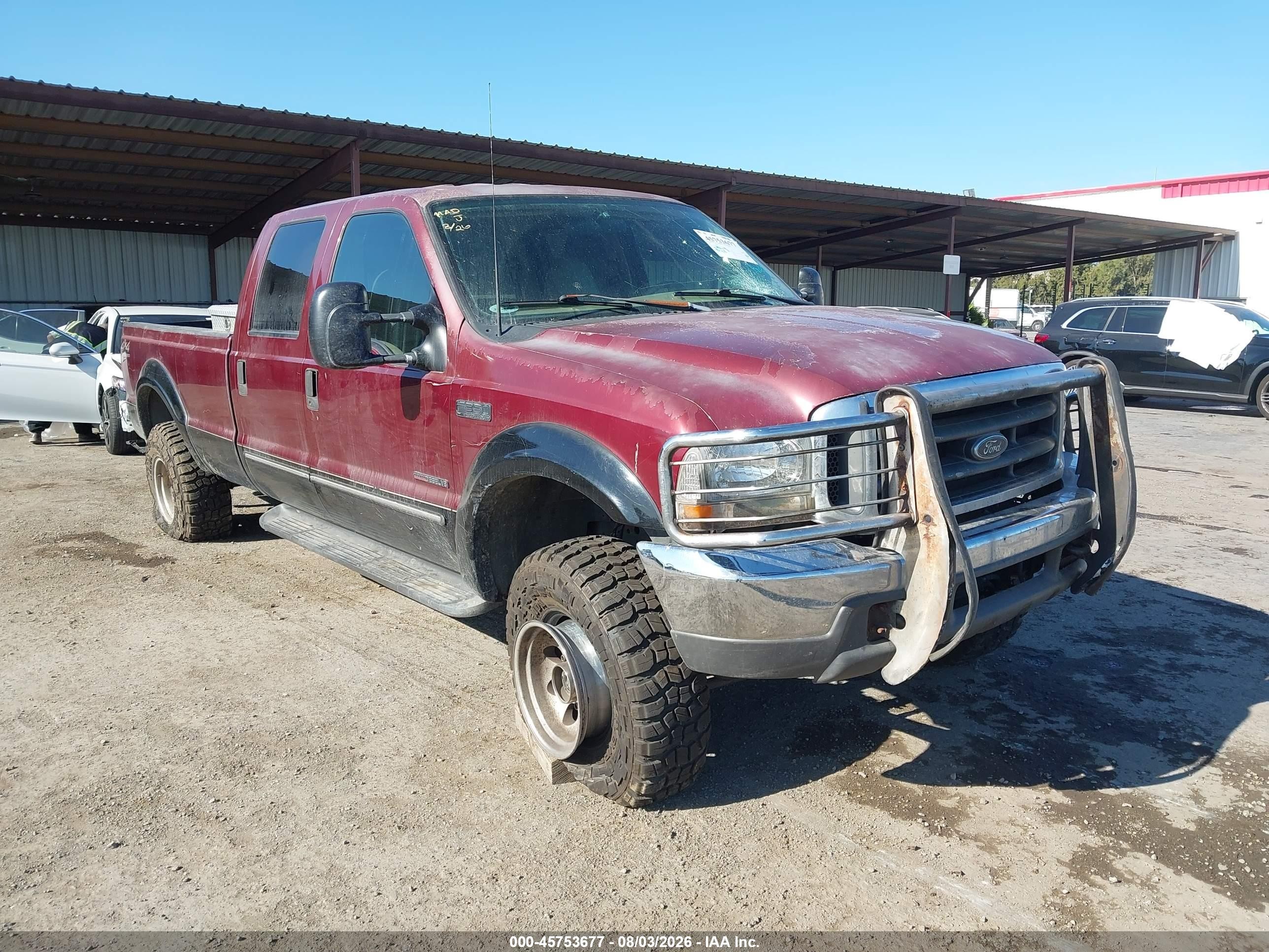 2000 Ford F-350 Lariat/xl/xlt Burgundy vin: 1FTSW31F9YEC59855