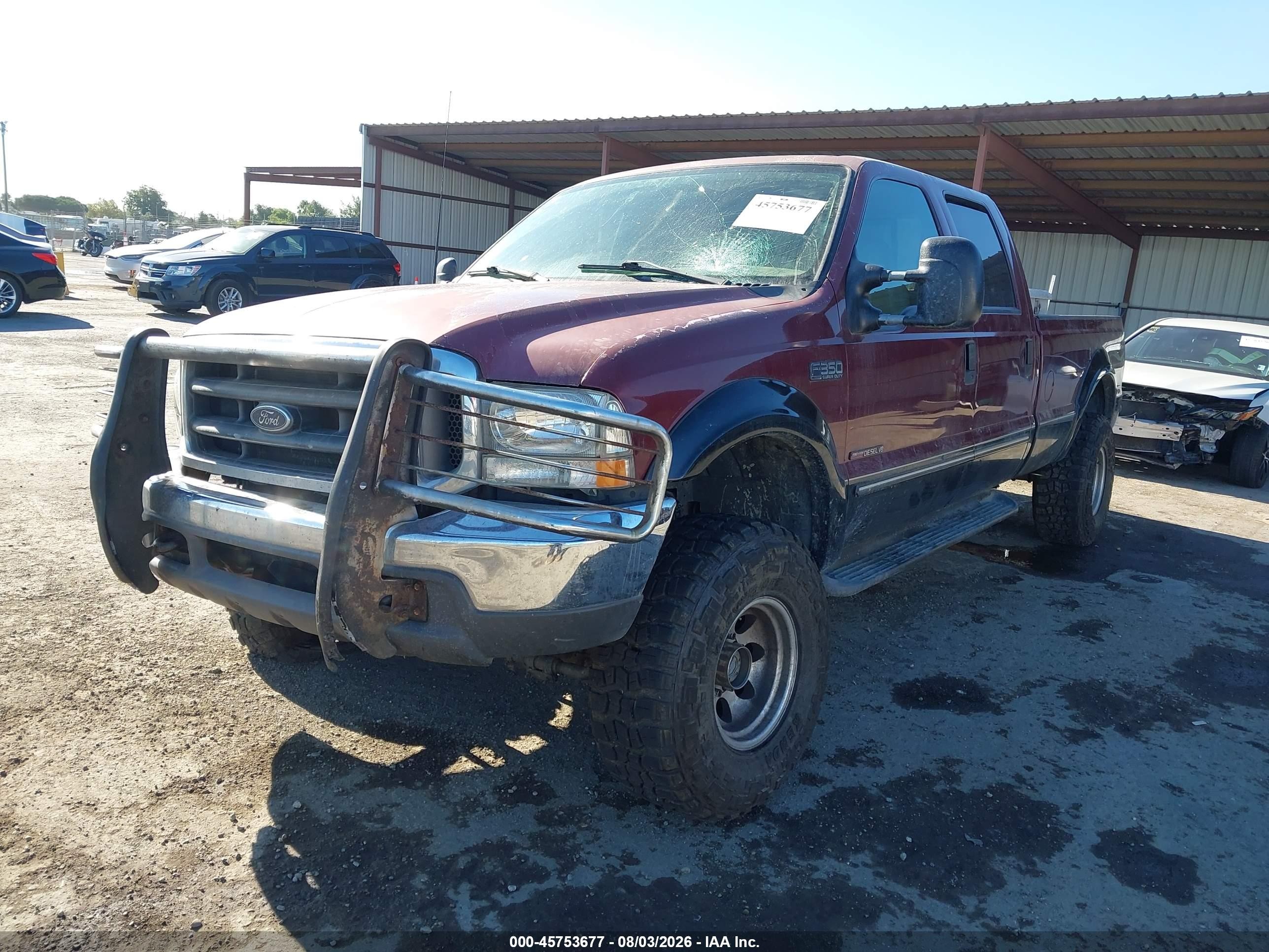 2000 Ford F-350 Lariat/xl/xlt Burgundy vin: 1FTSW31F9YEC59855