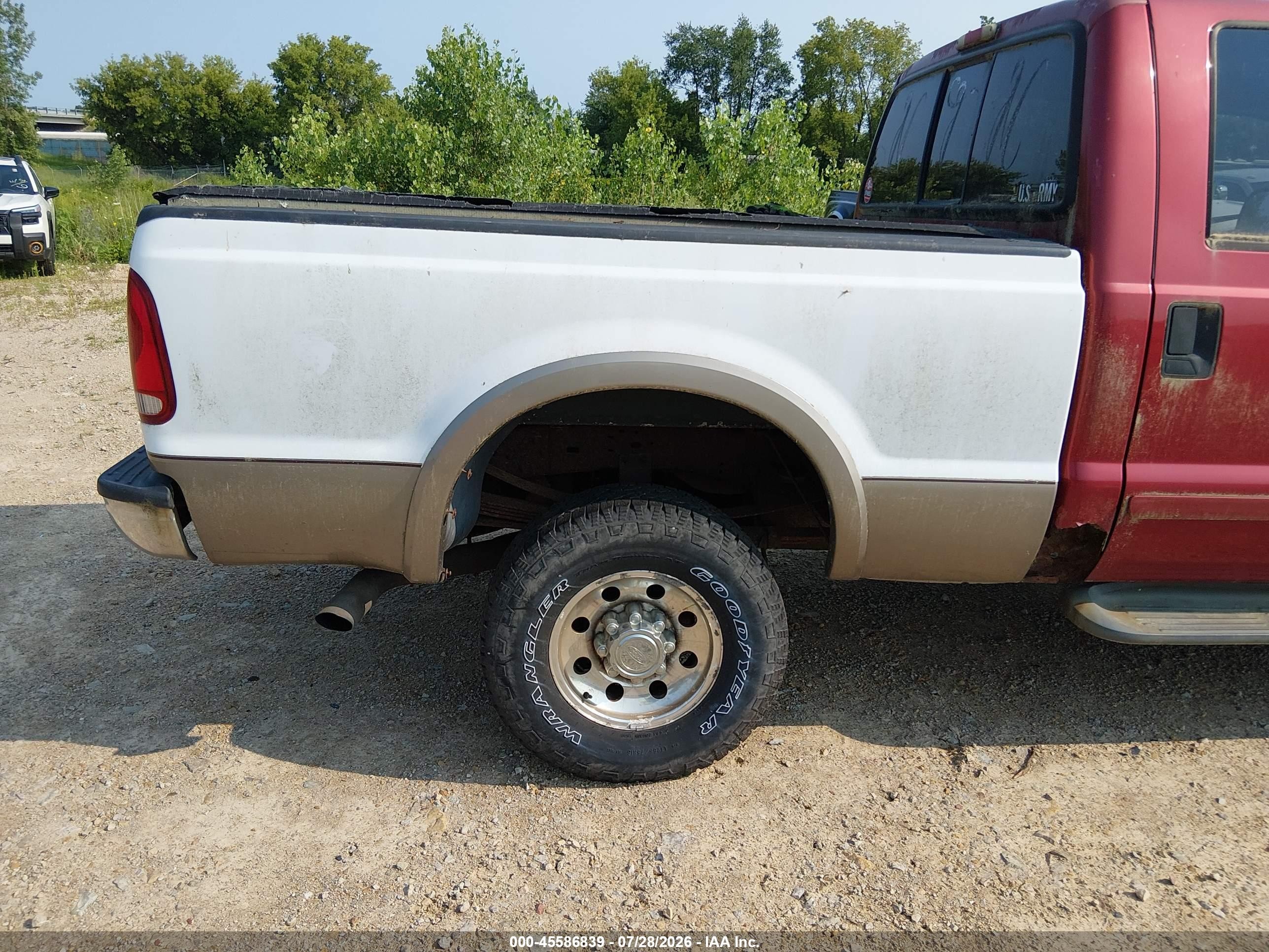 2003 Ford F-350 Lariat/xl/xlt Red vin: 1FTSW31FX3EA57860