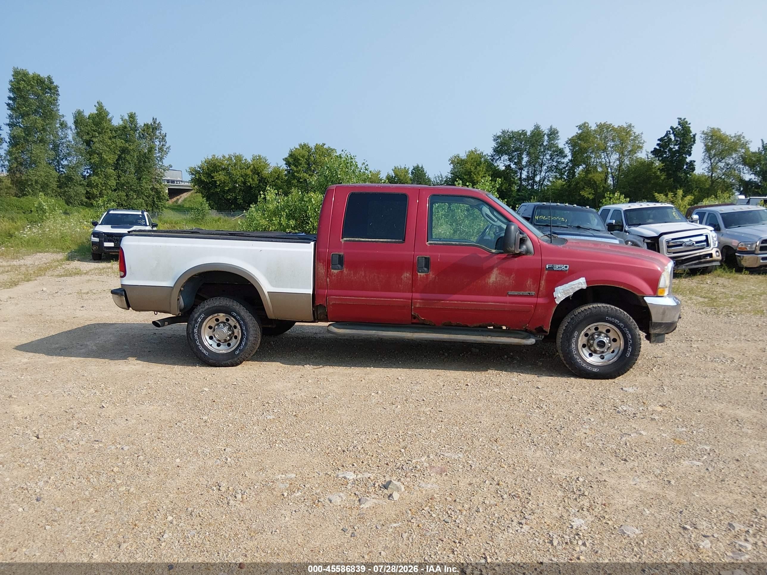 2003 Ford F-350 Lariat/xl/xlt Red vin: 1FTSW31FX3EA57860