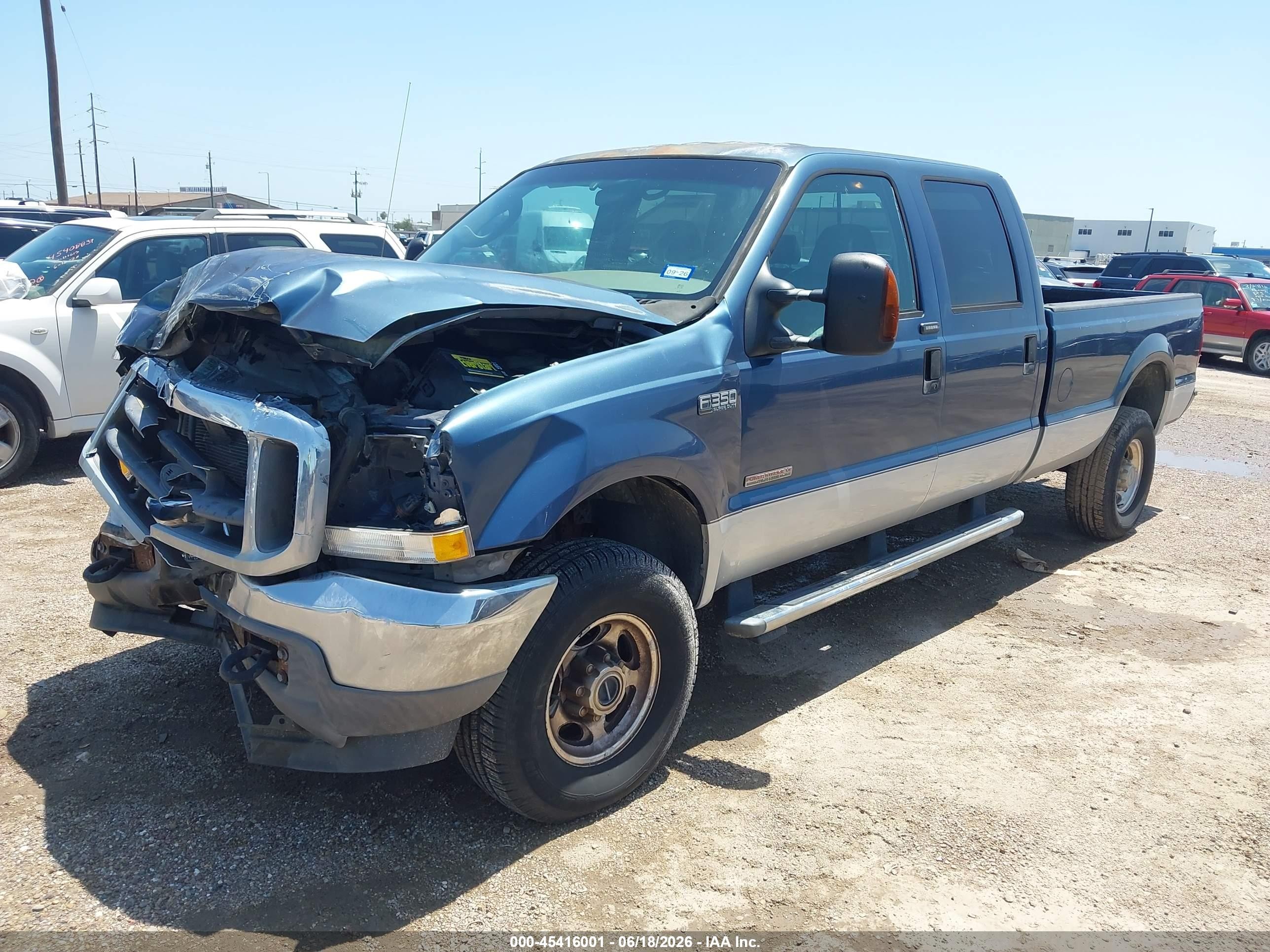2004 Ford F-350 Lariat/xl/xlt Blue vin: 1FTSW31P04EA30886