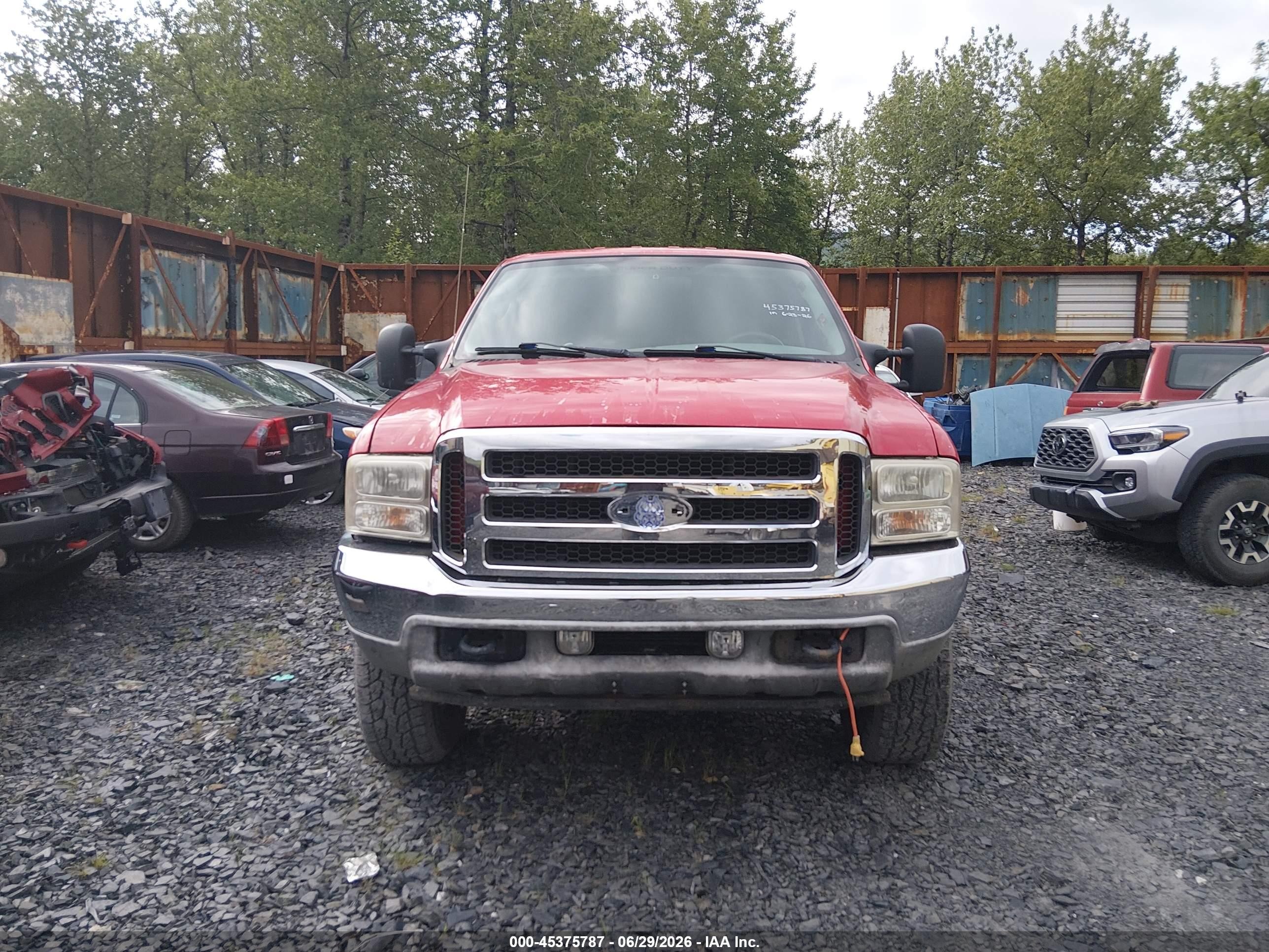 2004 Ford F-350 Lariat/xl/xlt Red vin: 1FTSW31P44EB61075
