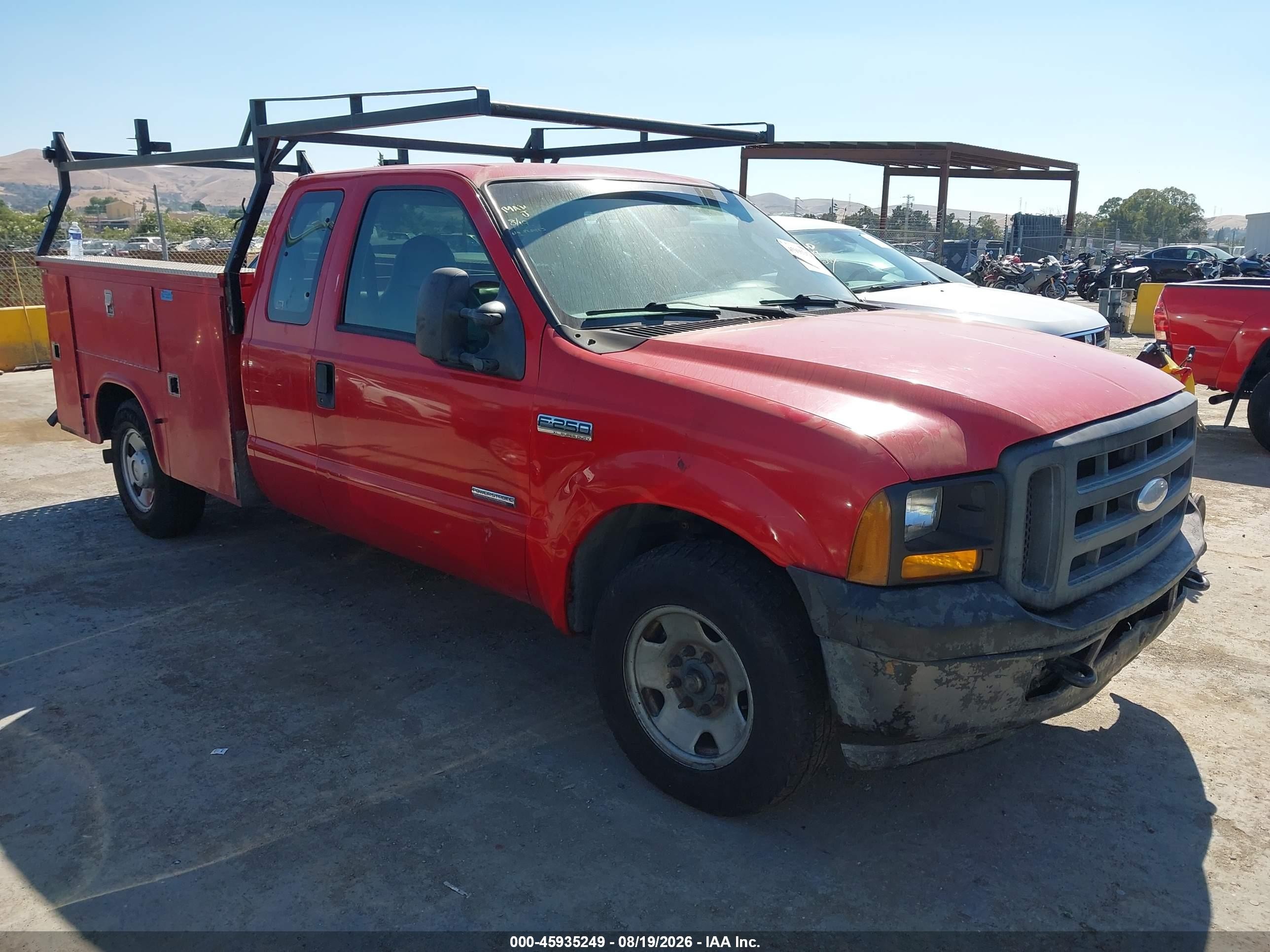 2007 Ford F-250 Lariat/xl/xlt Red vin: 1FTSX20P87EA23794