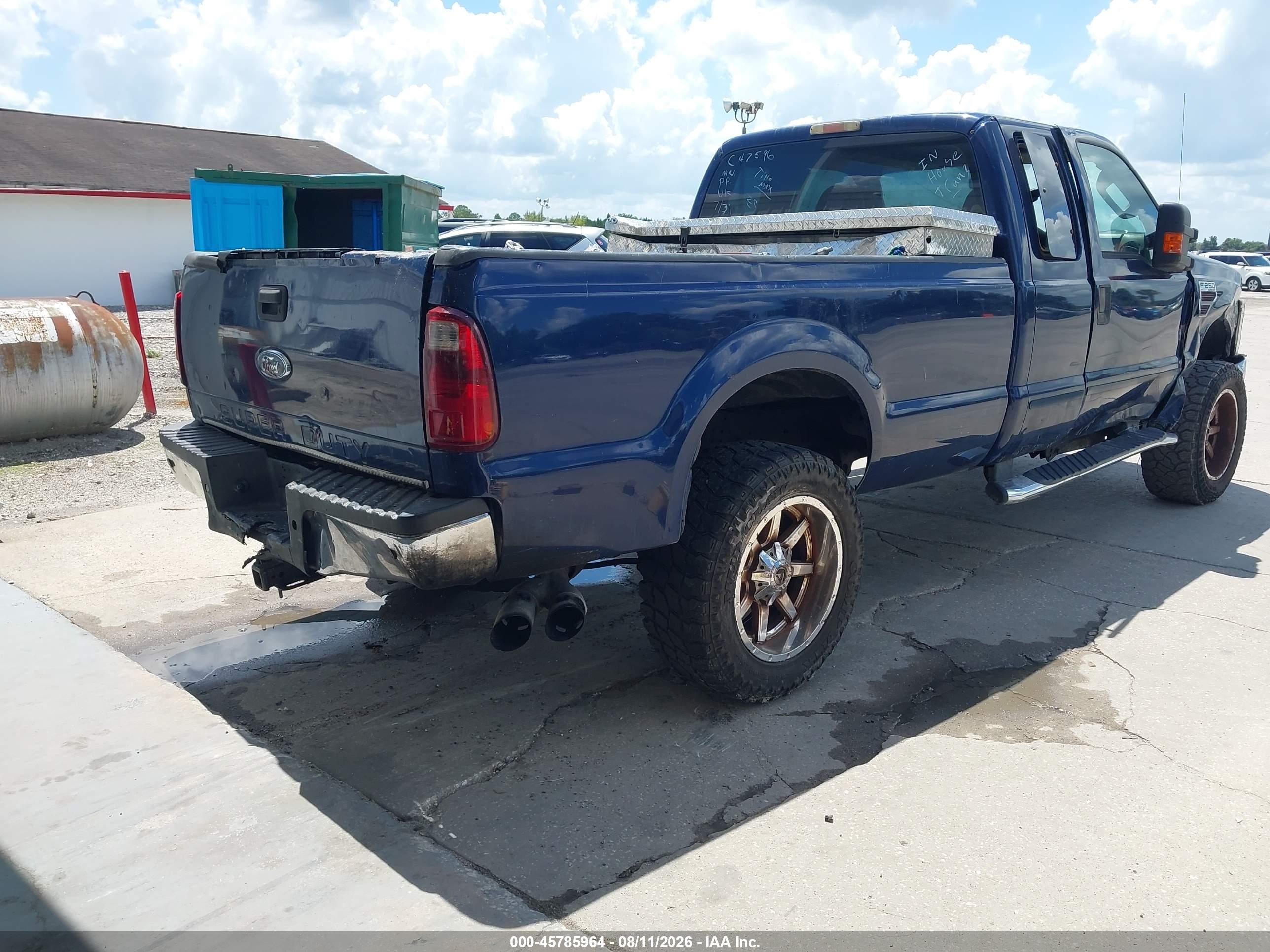 2008 Ford F-250 Xlt Blue vin: 1FTSX20R28EC47596