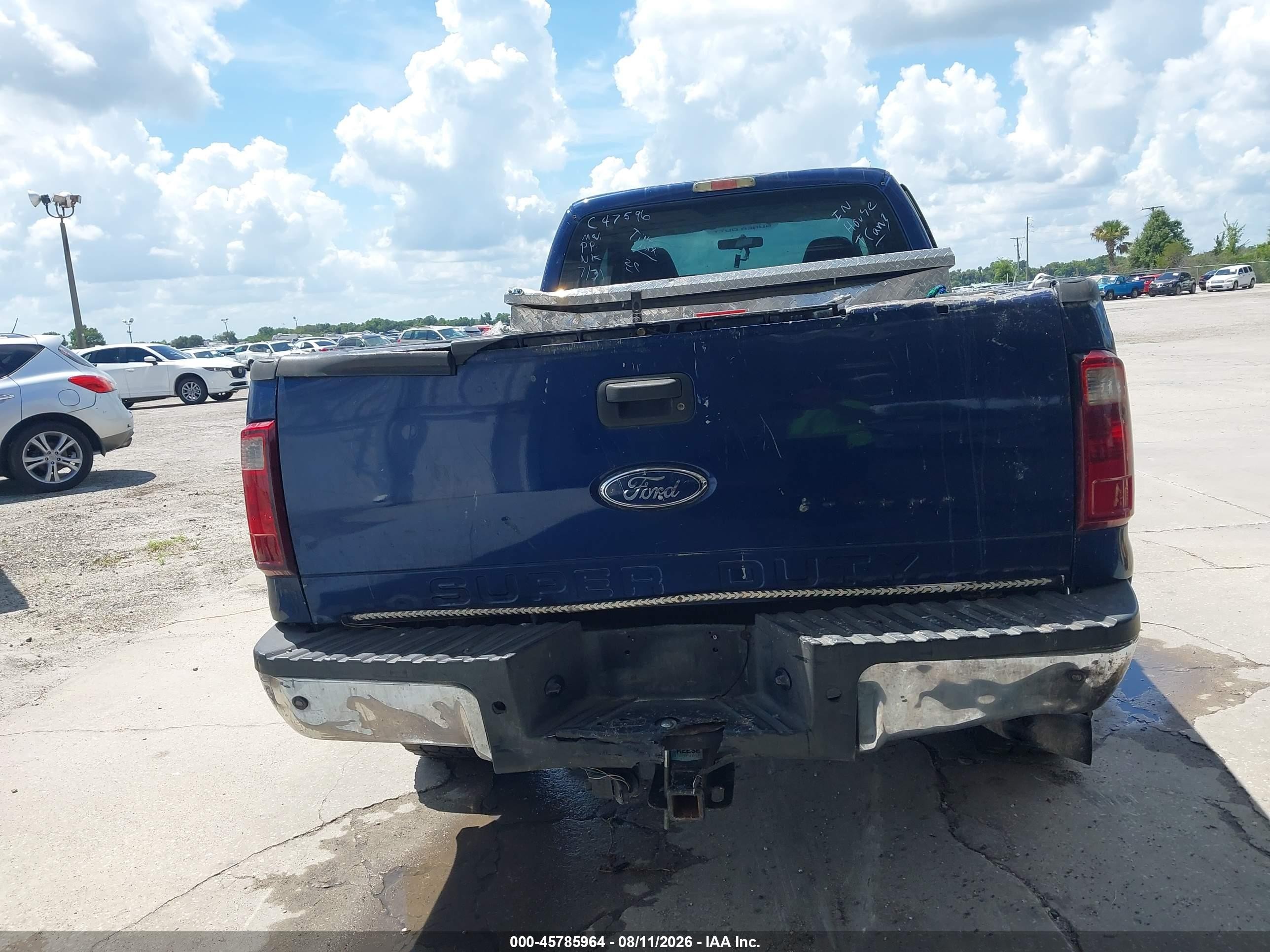 2008 Ford F-250 Xlt Blue vin: 1FTSX20R28EC47596