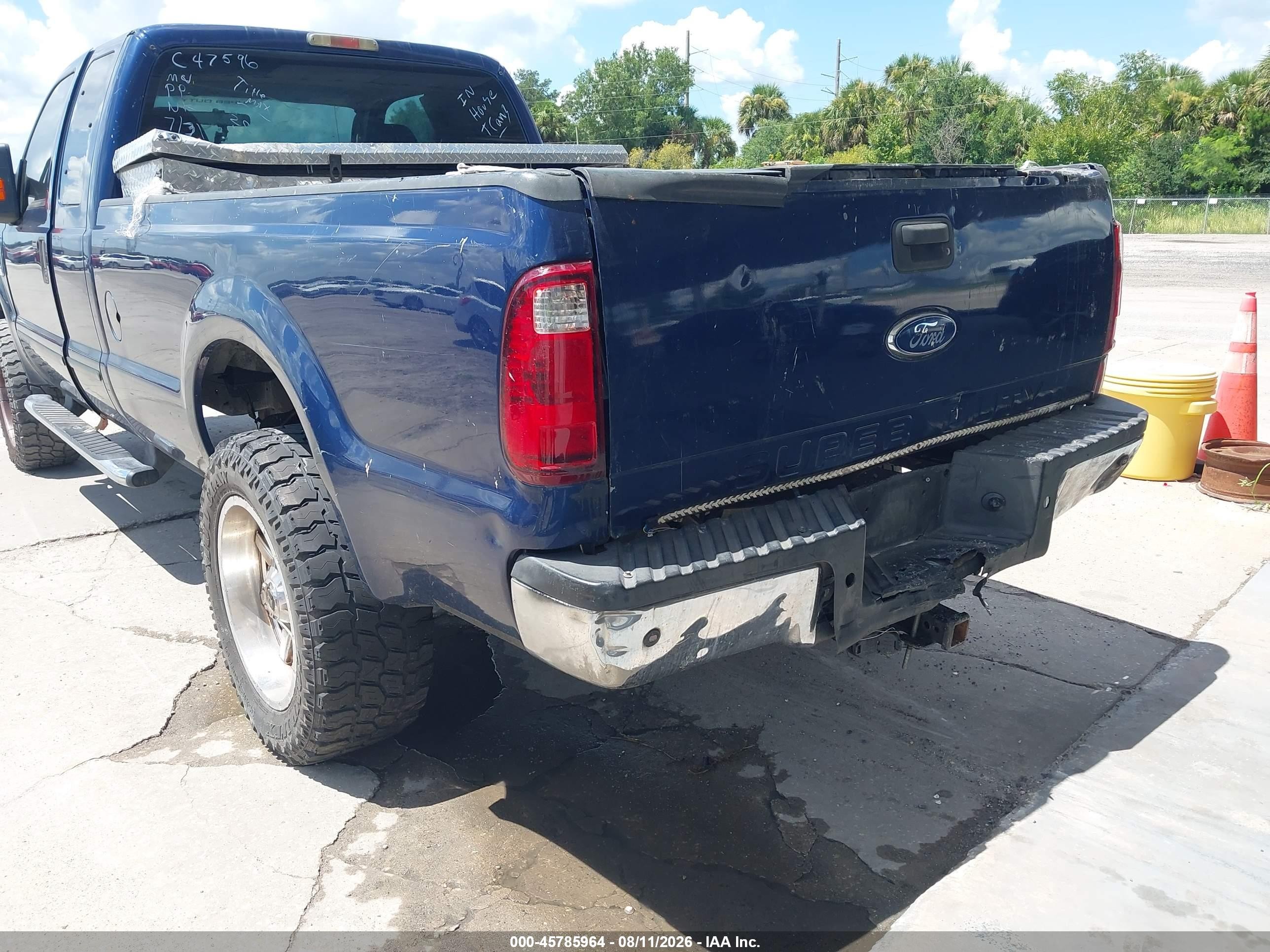 2008 Ford F-250 Xlt Blue vin: 1FTSX20R28EC47596