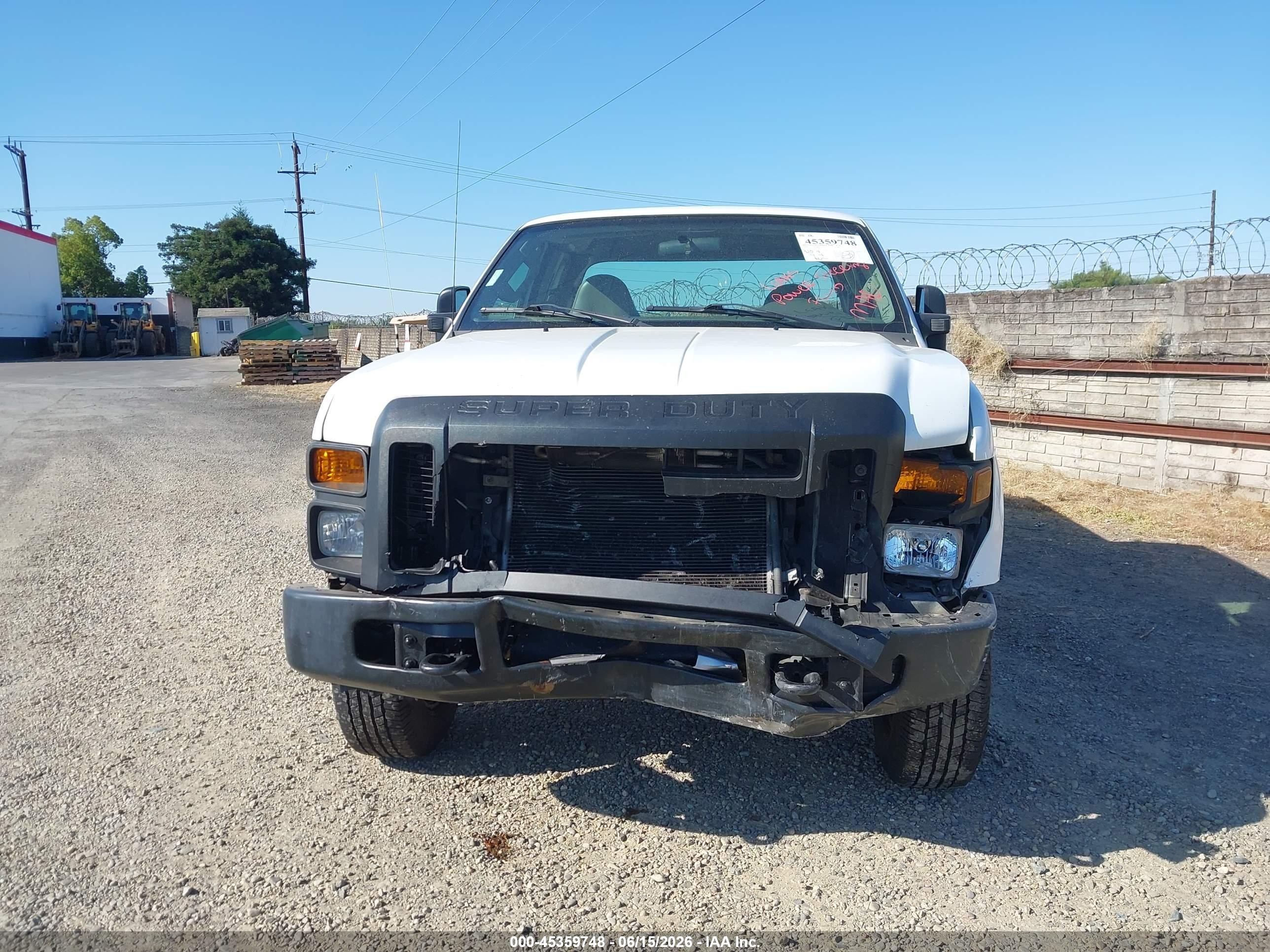 2008 Ford F-250 Fx4/lariat/xl/xlt White vin: 1FTSX21558EA09236