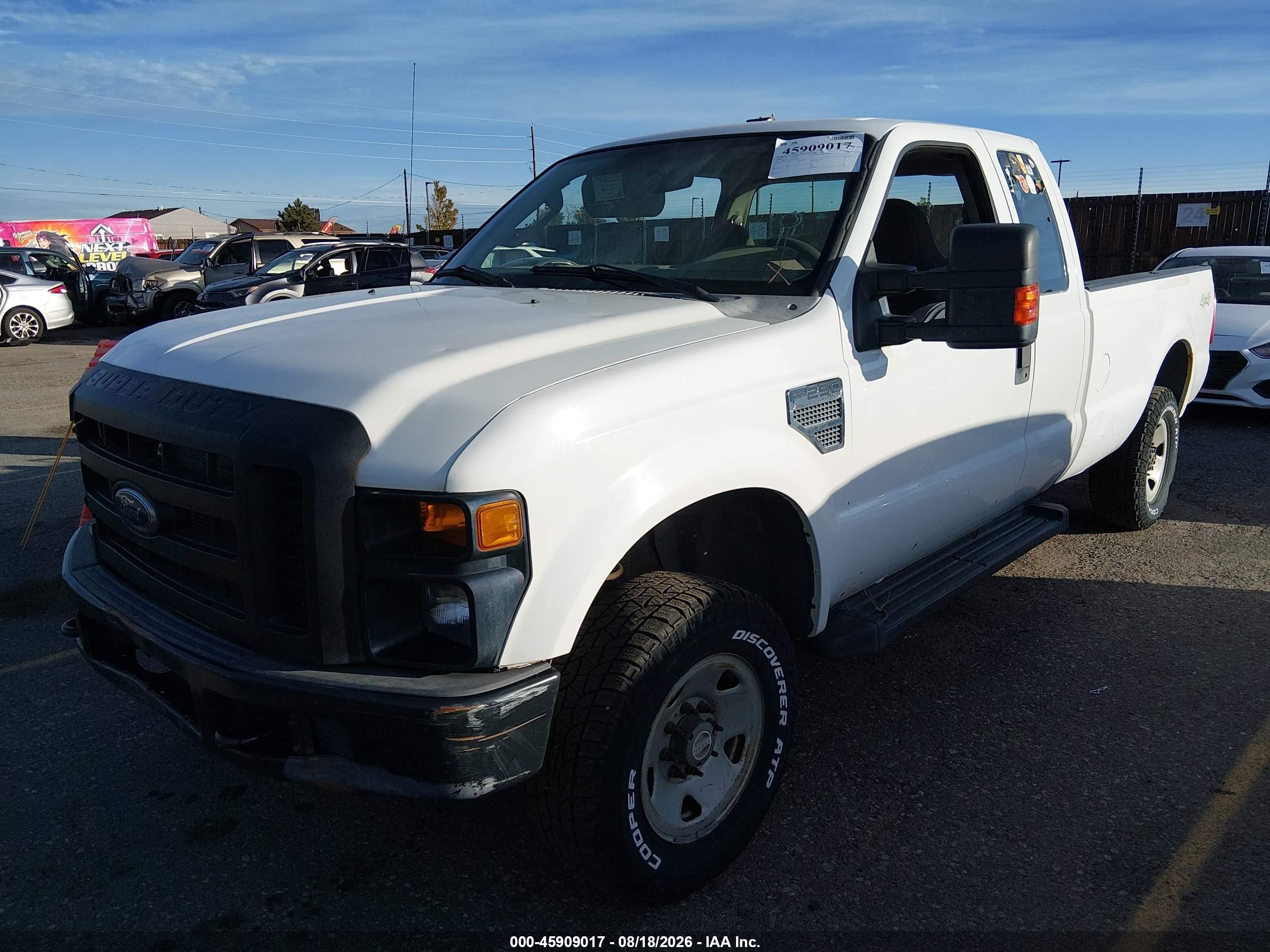 2008 Ford Super Duty F-250 Srw Fx4/lariat/xl/xlt White vin: 1FTSX215X8EC58762