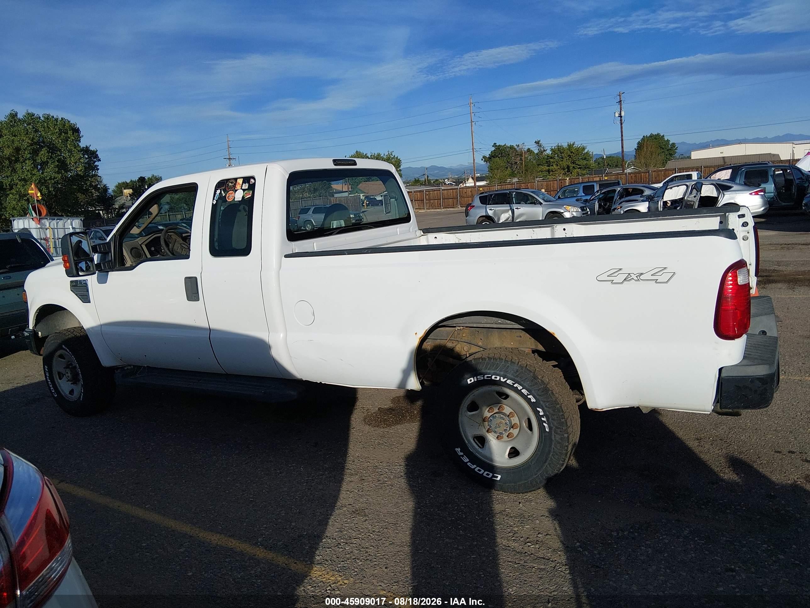 2008 Ford Super Duty F-250 Srw Fx4/lariat/xl/xlt White vin: 1FTSX215X8EC58762