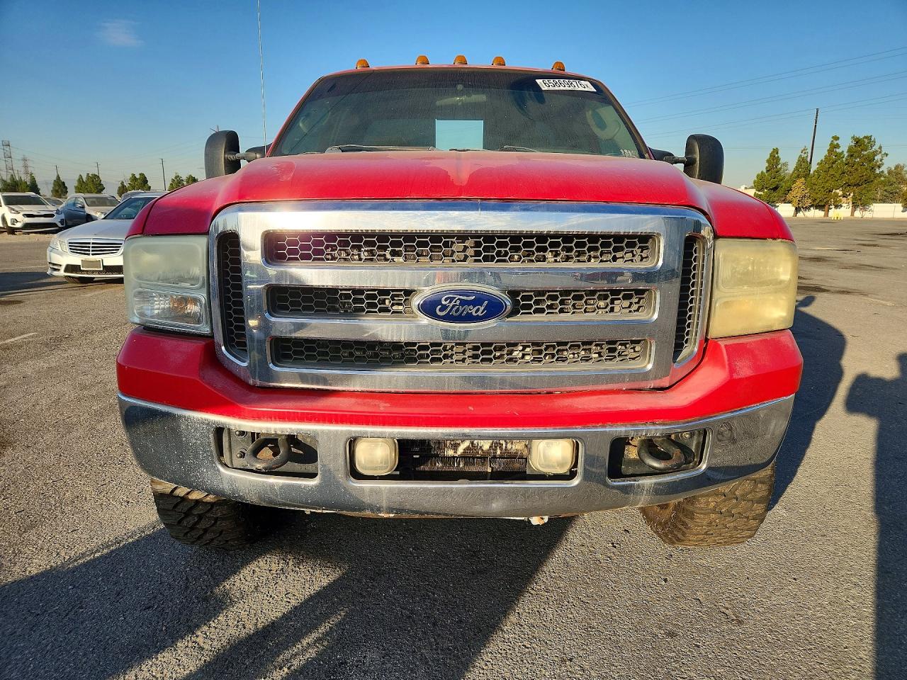 2005 Ford F250 Super Duty Red vin: 1FTSX21P35EA39087