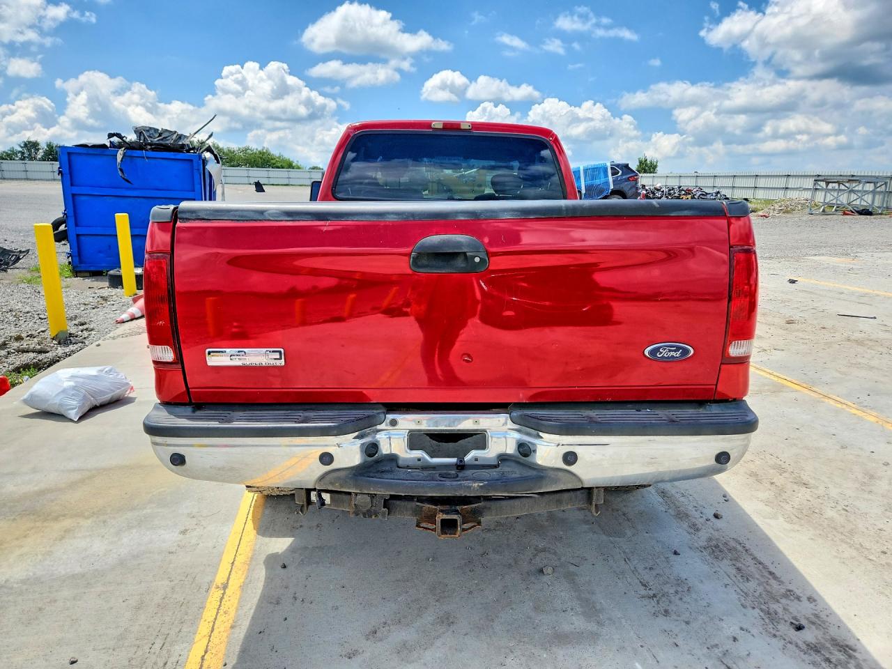 2005 Ford F250 Super Duty Red vin: 1FTSX21P95EB50419