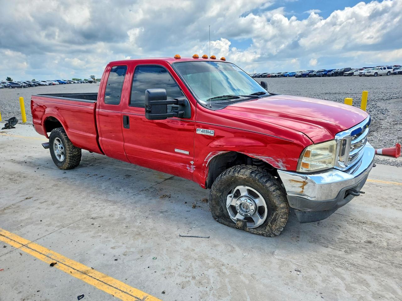 2005 Ford F250 Super Duty Red vin: 1FTSX21P95EB50419
