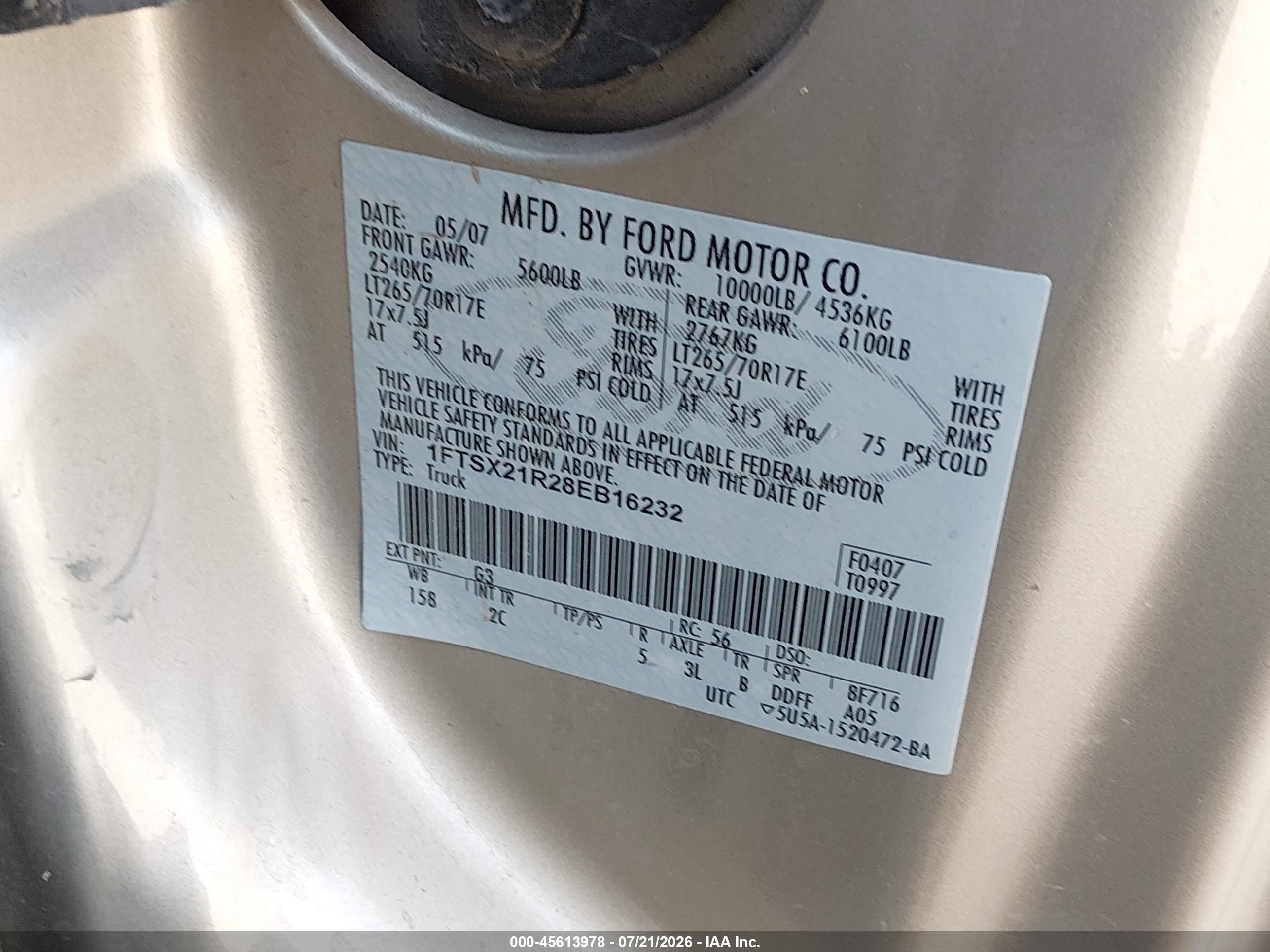 2008 Ford Super Duty F-250 Srw   Gold vin: 1FTSX21R28EB16232