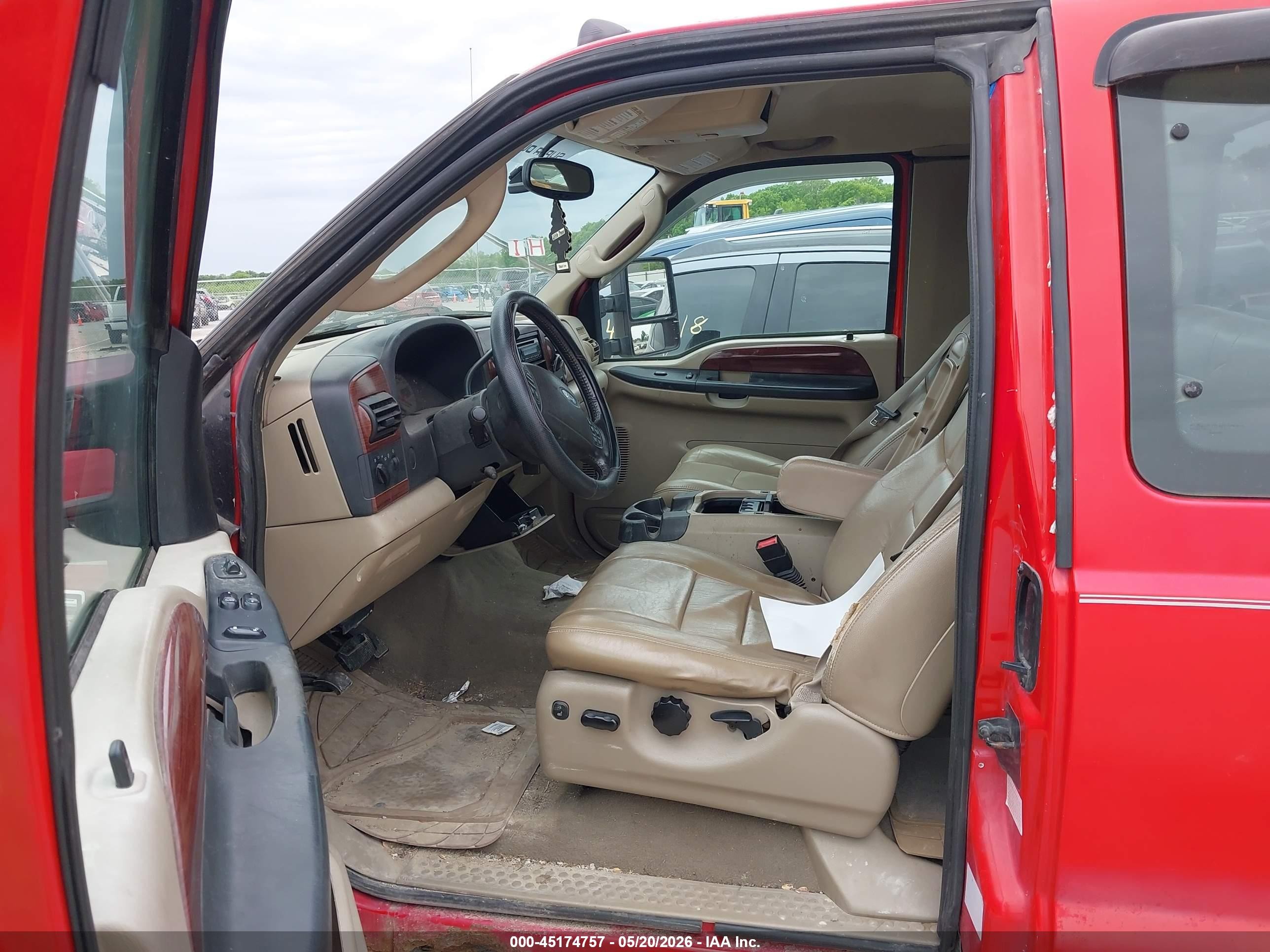 2005 Ford F-250 Lariat/xl/xlt Red vin: 1FTSX21Y95EB78892