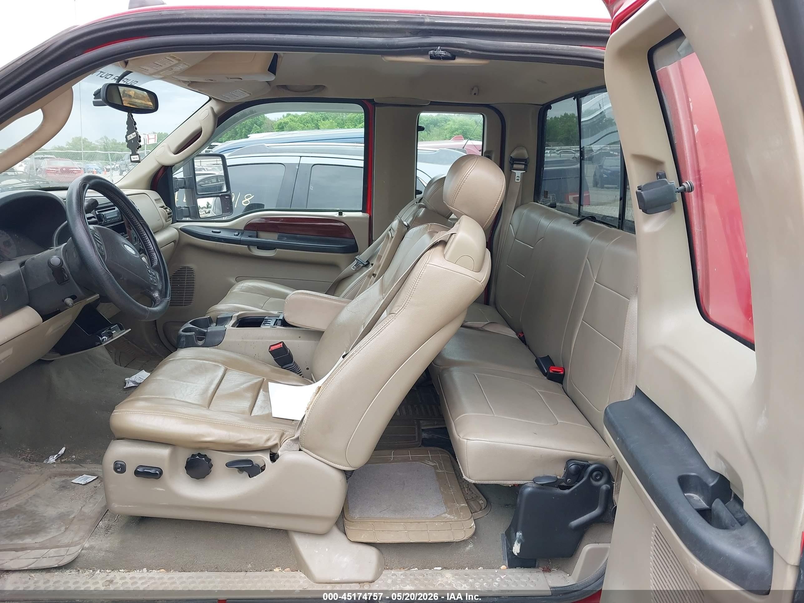 2005 Ford F-250 Lariat/xl/xlt Red vin: 1FTSX21Y95EB78892