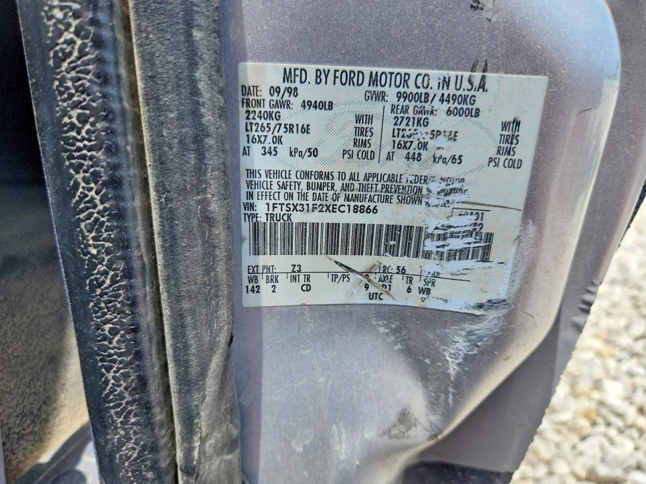 1999 Ford F350 Srw Super Duty Silver vin: 1FTSX31F2XEC18866
