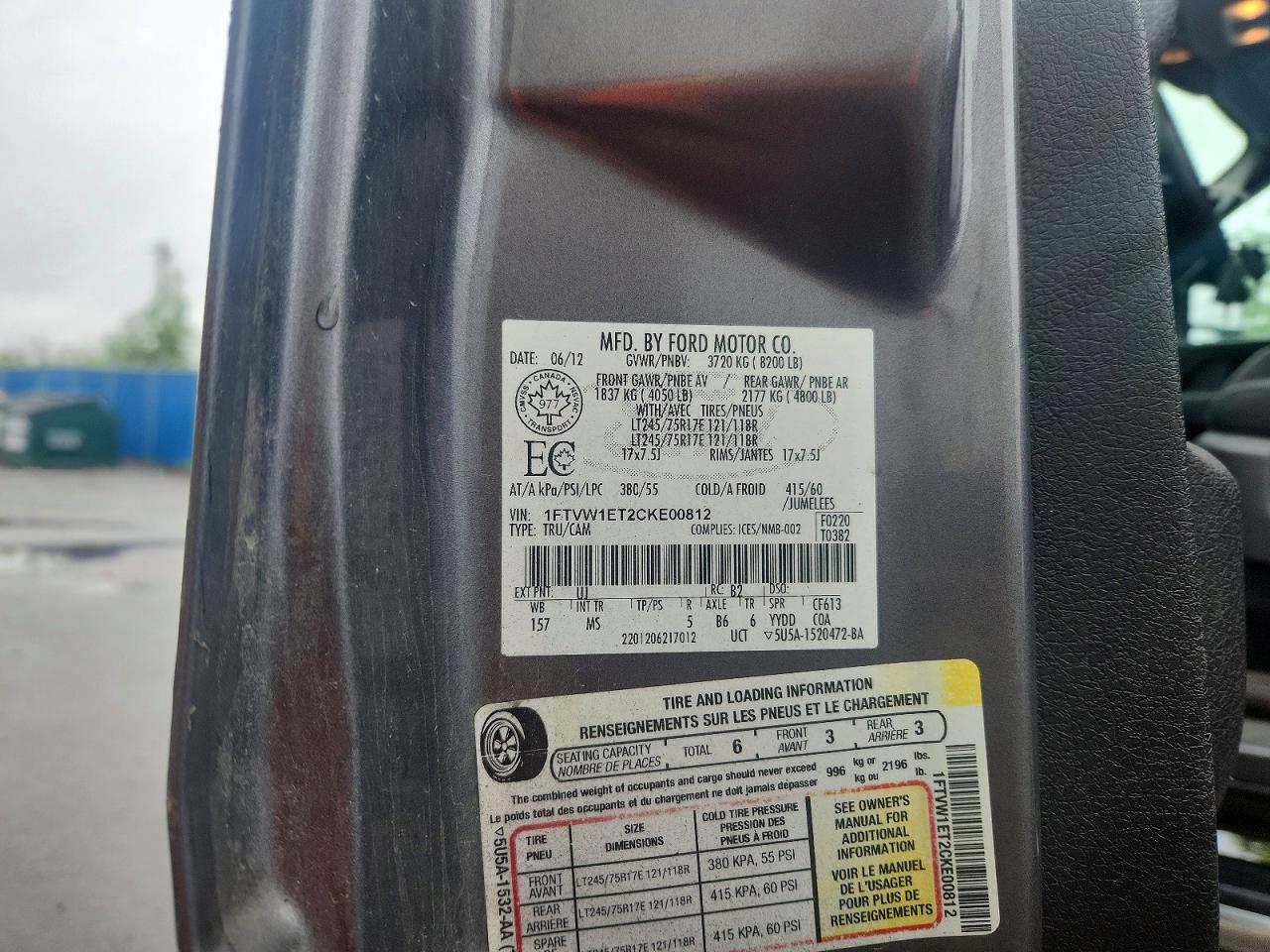 2012 Ford F150 Supercrew Gray vin: 1FTVW1ET2CKE00812