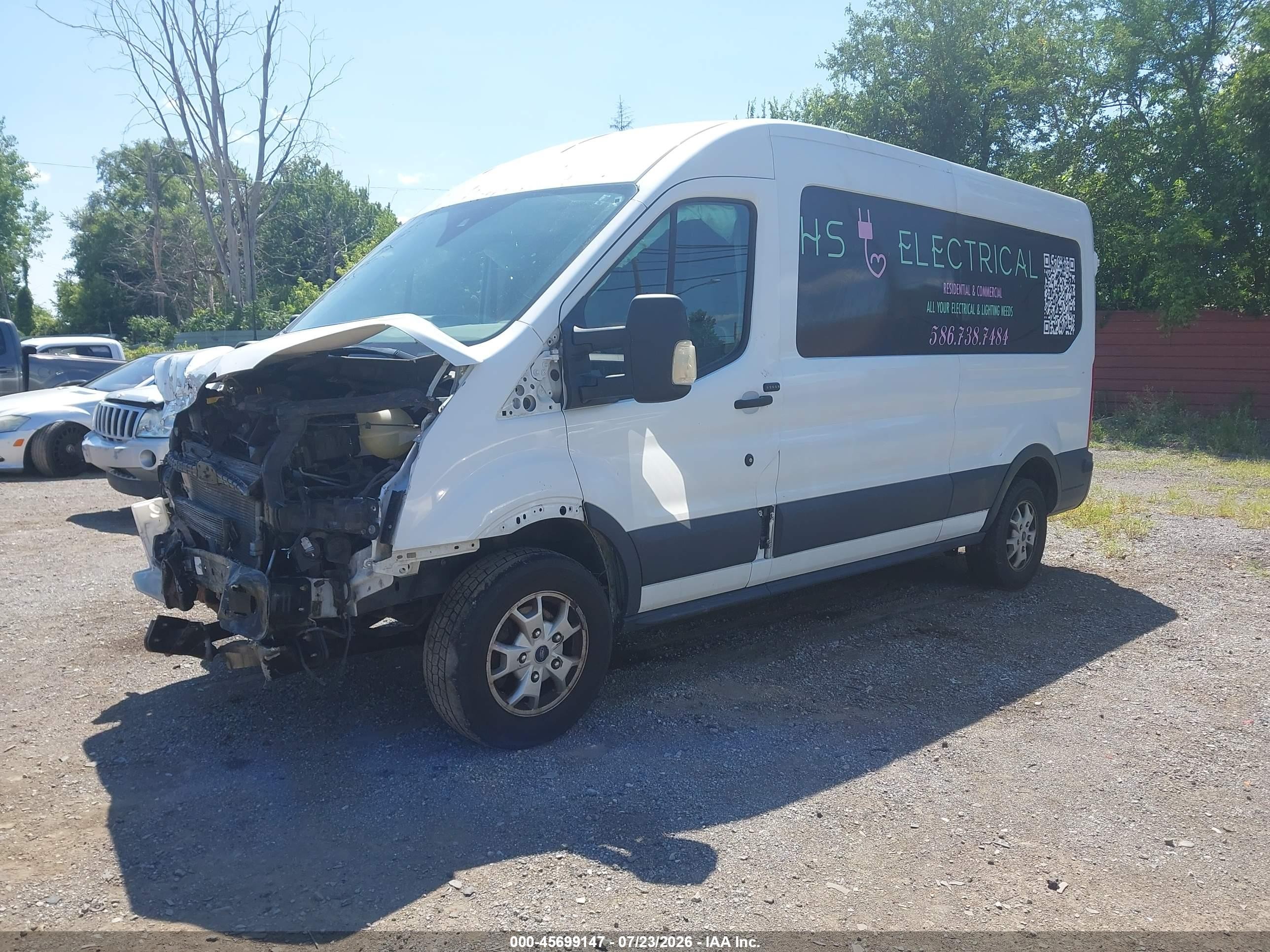 2015 Ford Transit-150   White vin: 1FTYE2CM2FKA49003