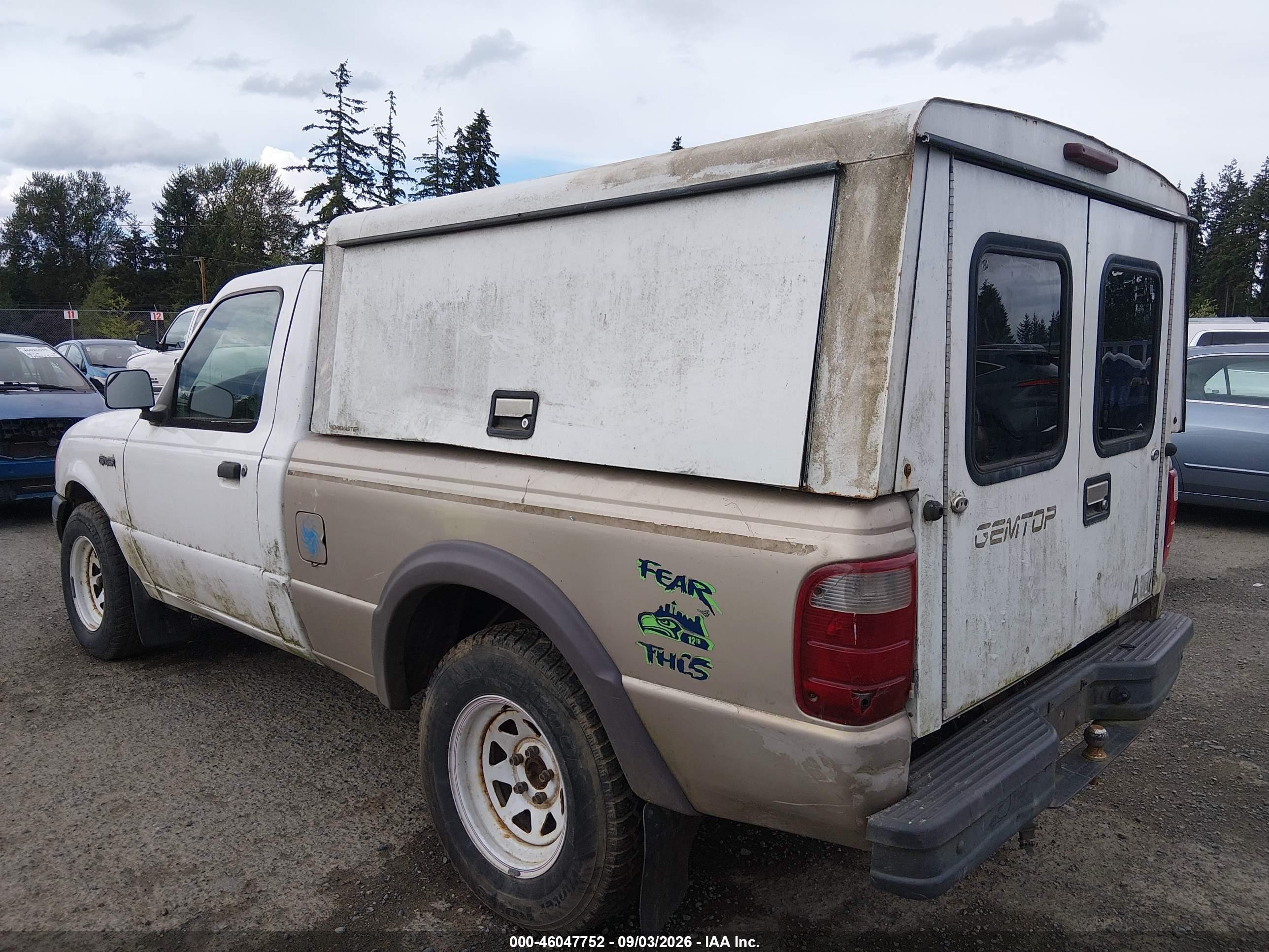 2001 Ford Ranger Xl/xlt White vin: 1FTYR10C01TA03893