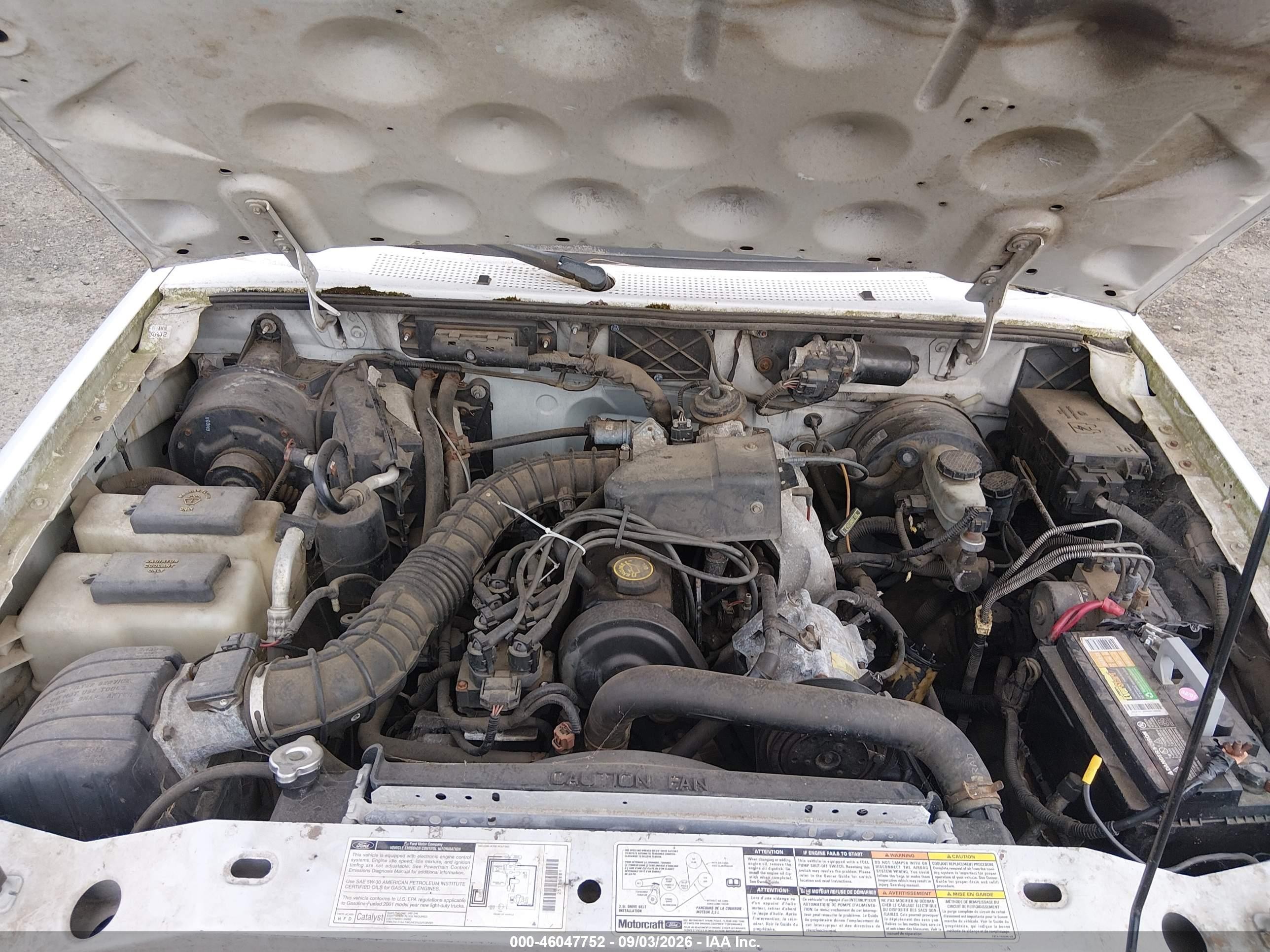 2001 Ford Ranger Xl/xlt White vin: 1FTYR10C01TA03893