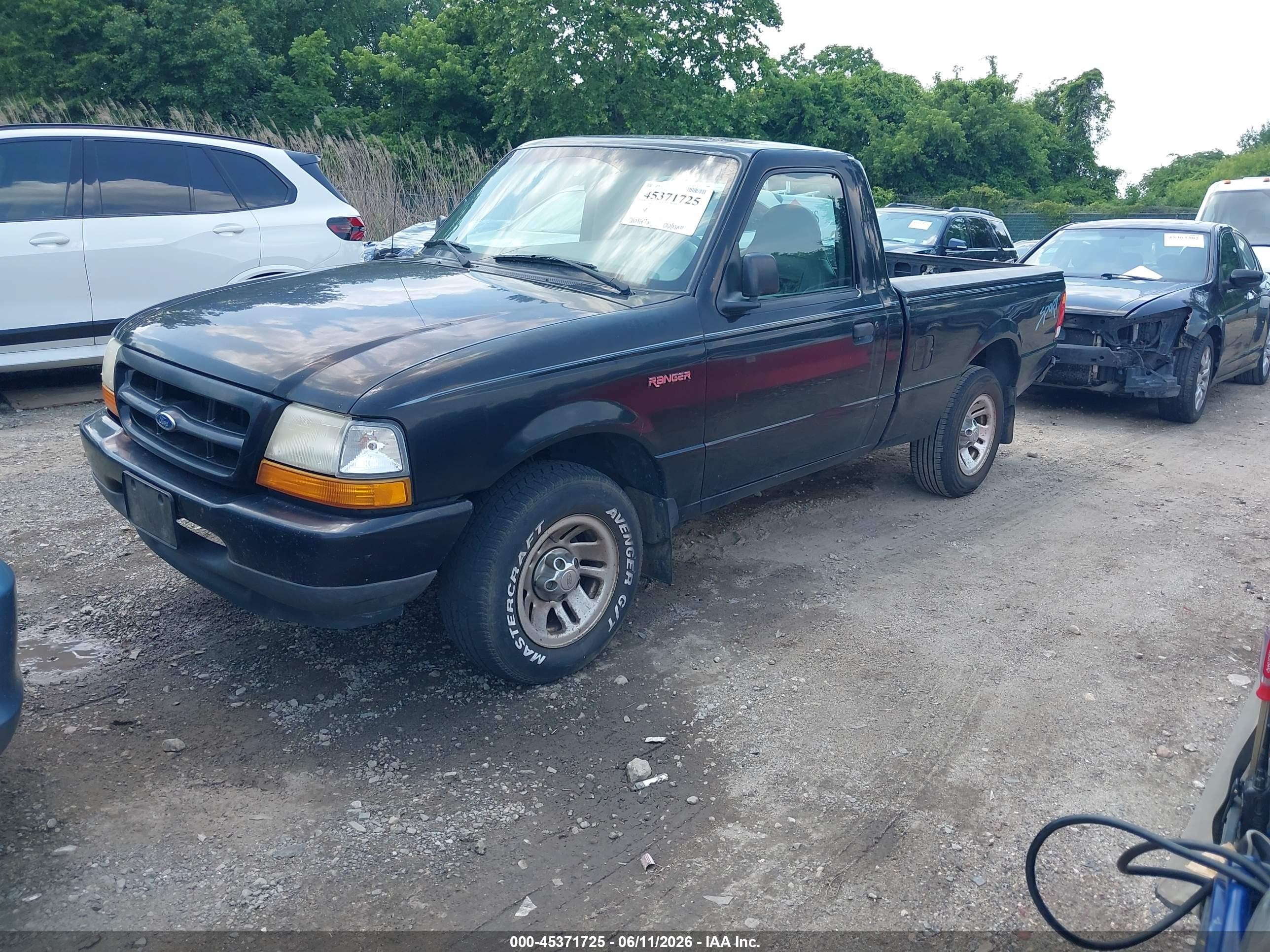 1999 Ford Ranger Xl/xlt Black vin: 1FTYR10C1XTA84637