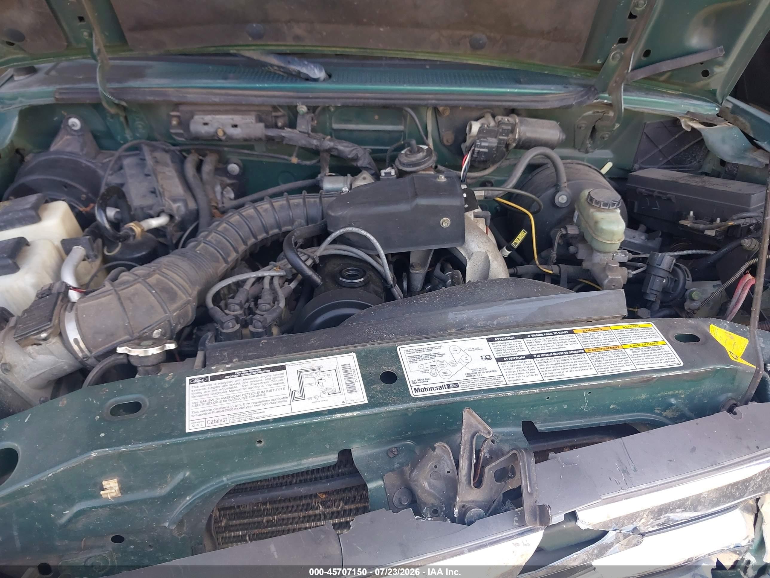 2000 Ford Ranger Xl/xlt Green vin: 1FTYR10C1YPB81962