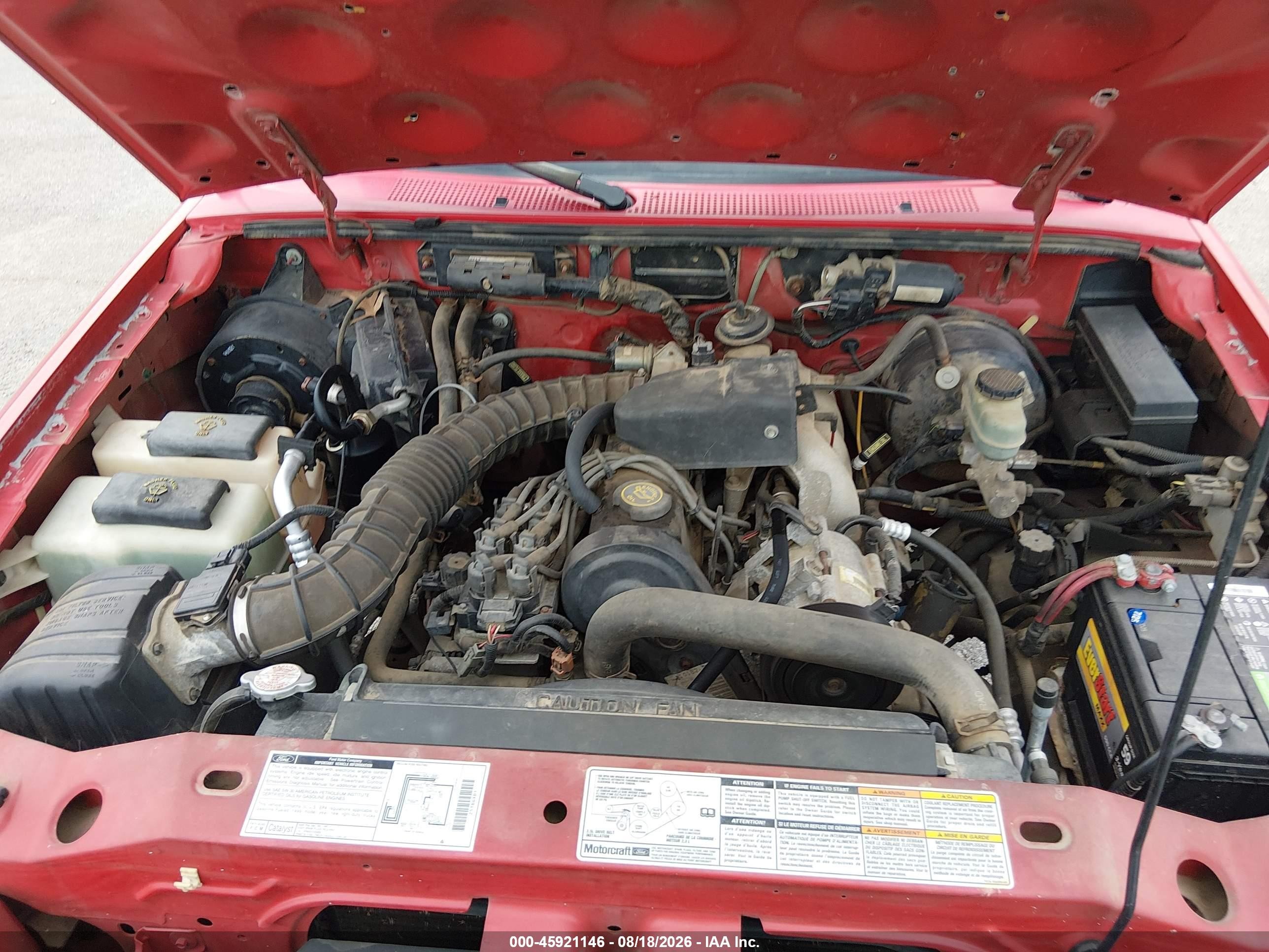 1999 Ford Ranger Xl/xlt Red vin: 1FTYR10C2XPC02316