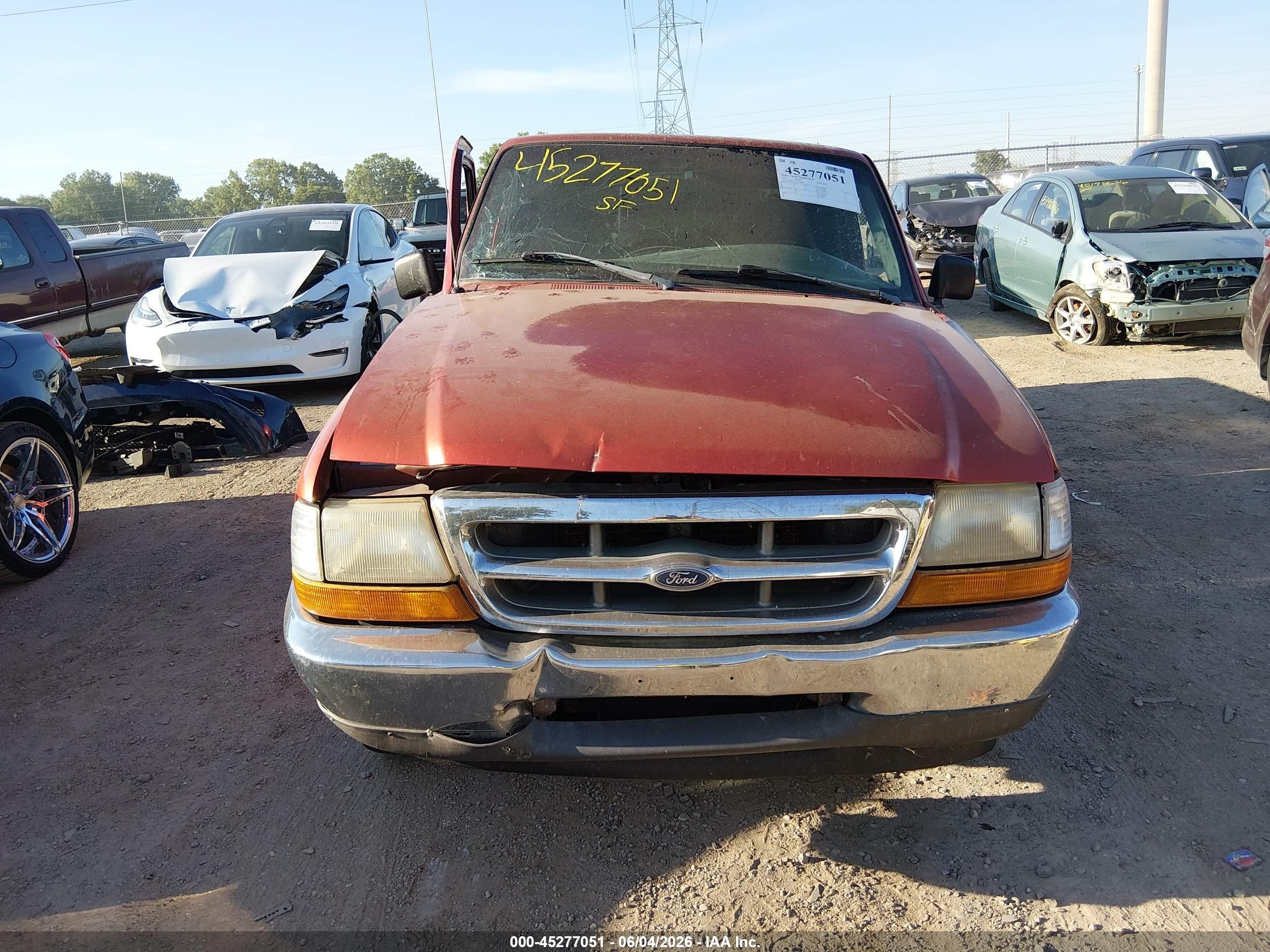1999 Ford Ranger Xl/xlt Orange vin: 1FTYR10C3XUA00280