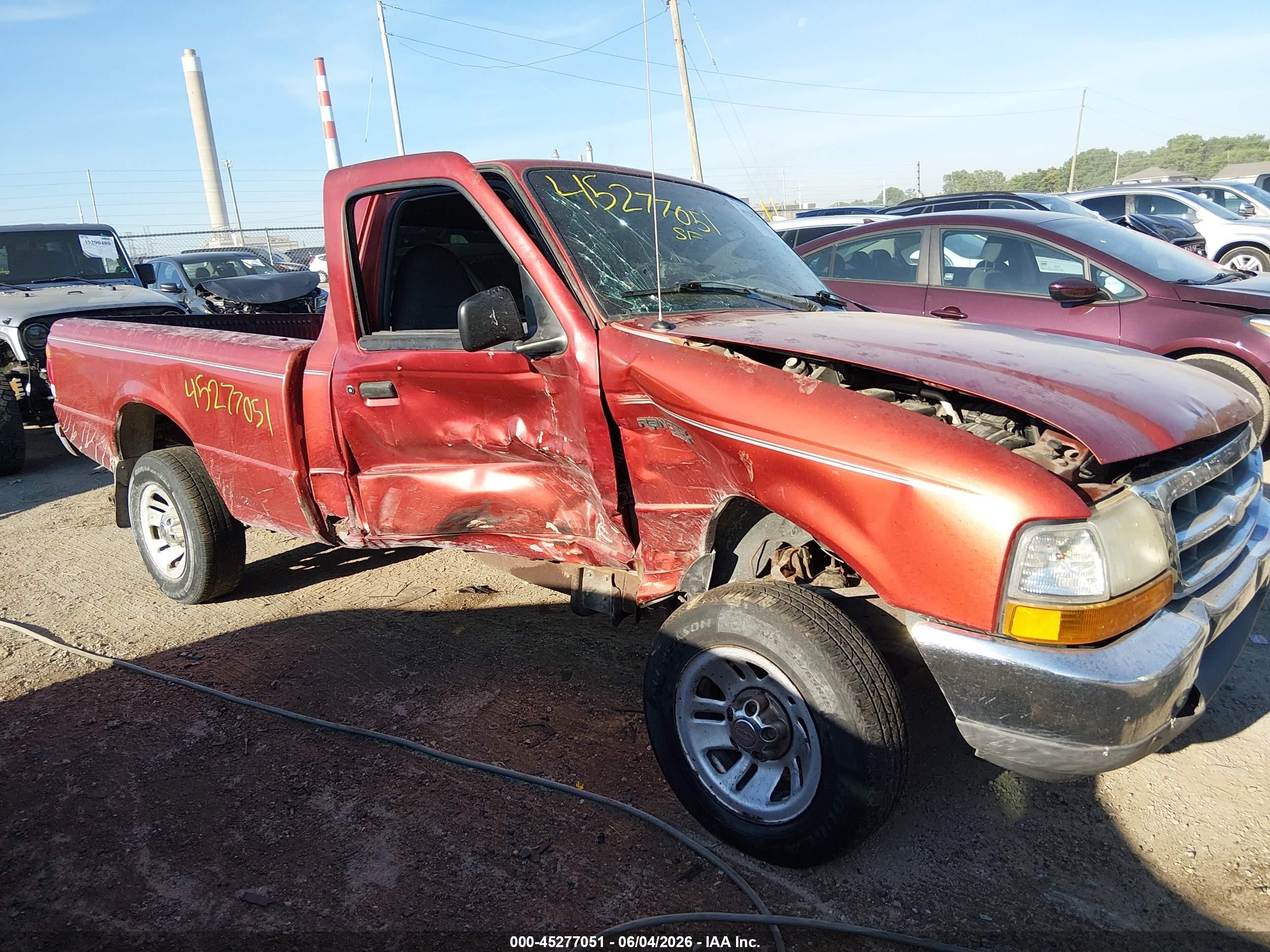1999 Ford Ranger Xl/xlt Orange vin: 1FTYR10C3XUA00280