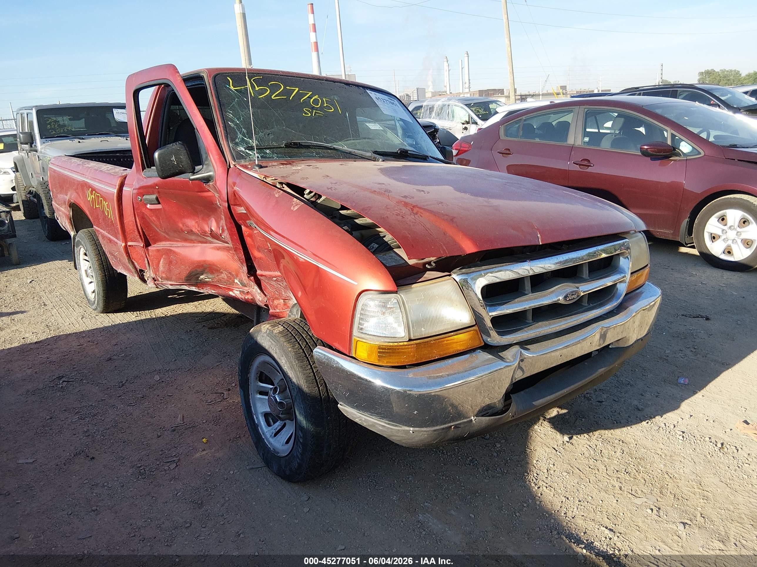 1999 Ford Ranger Xl/xlt Orange vin: 1FTYR10C3XUA00280