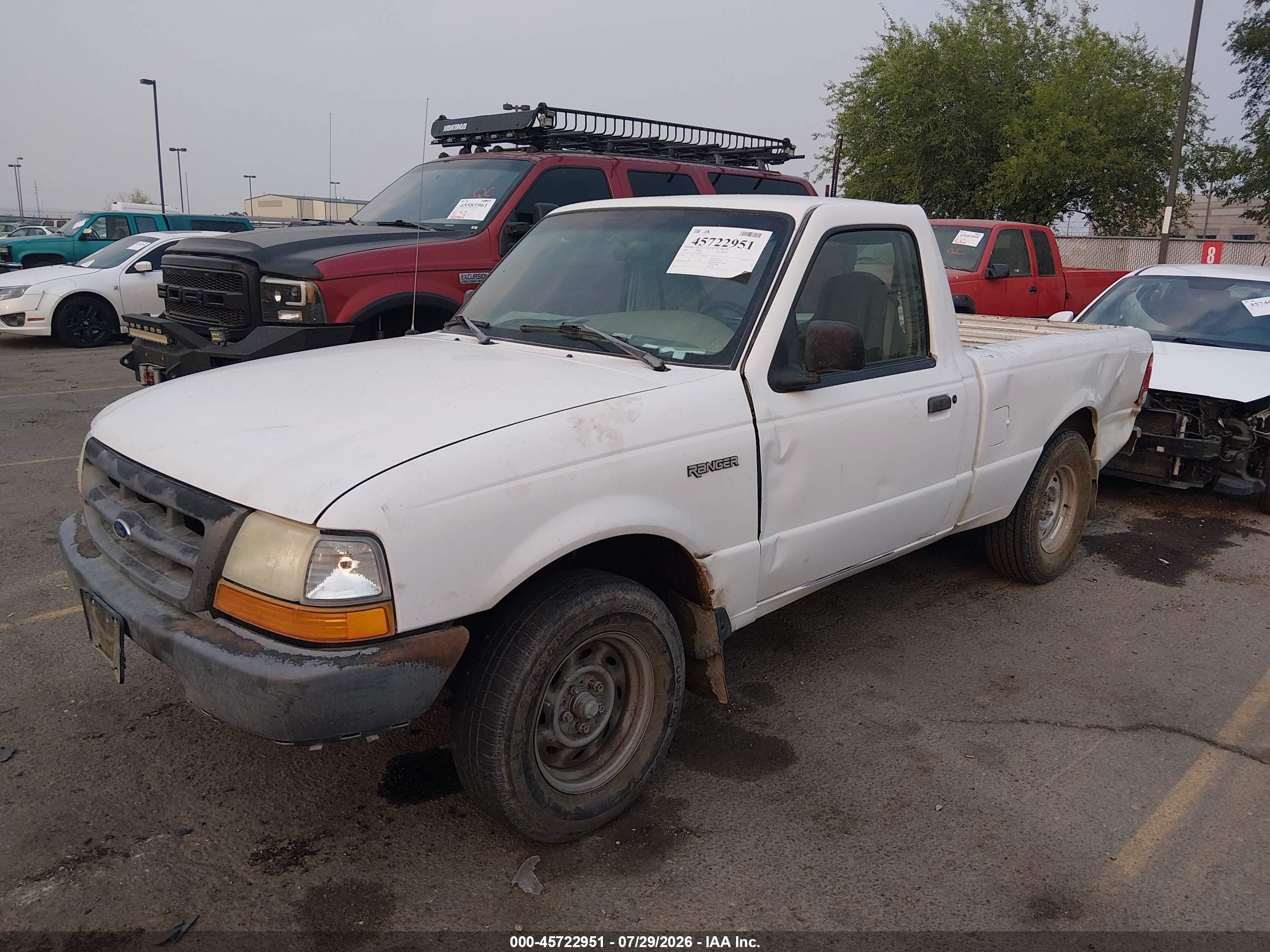 1998 Ford Ranger Splash/xl/xlt White vin: 1FTYR10C4WPA92092