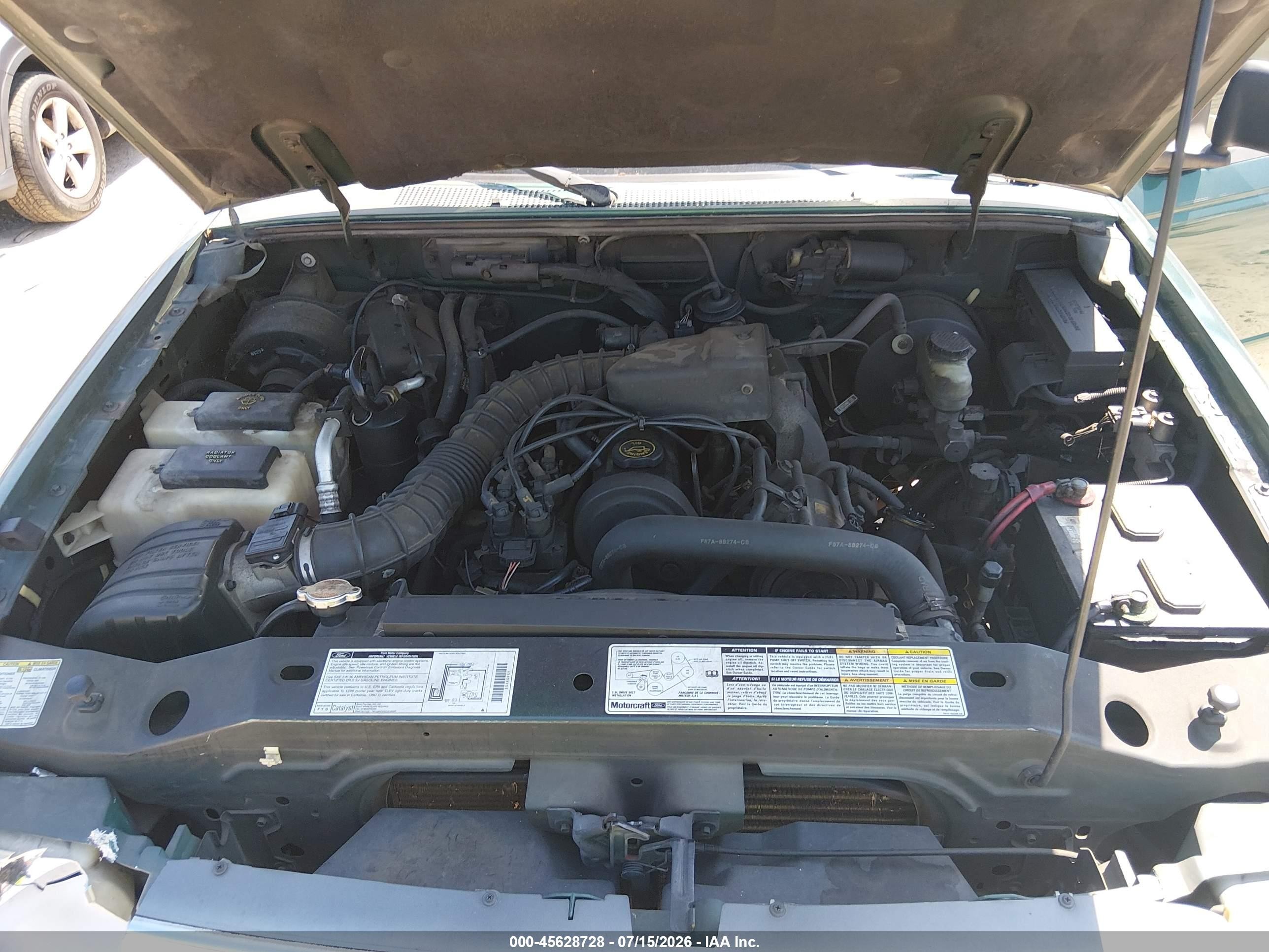 1999 Ford Ranger Xl/xlt Green vin: 1FTYR10C5XUA58102