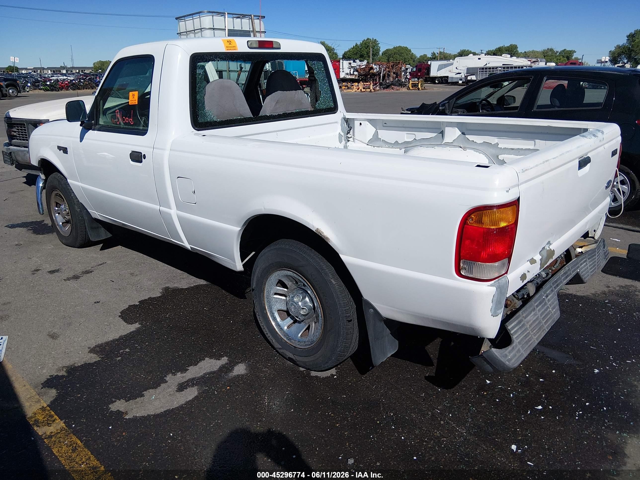 1999 Ford Ranger Xl/xlt White vin: 1FTYR10C6XUB72383