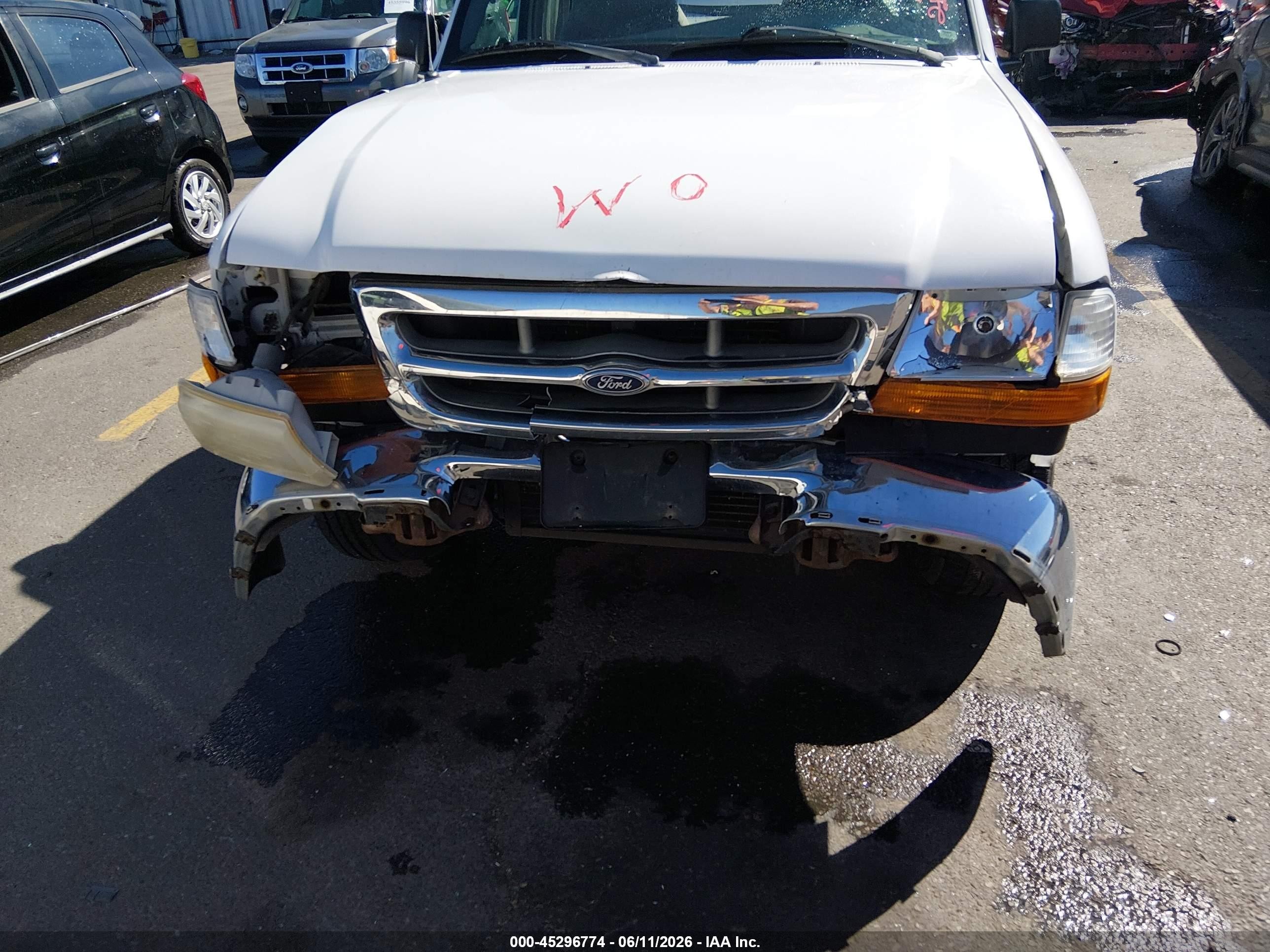 1999 Ford Ranger Xl/xlt White vin: 1FTYR10C6XUB72383