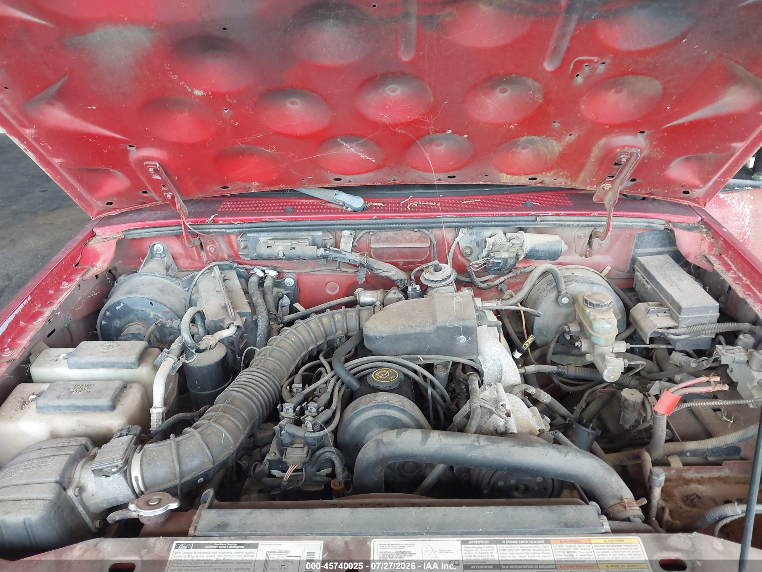 2000 Ford Ranger Xl/xlt Red vin: 1FTYR10C6YPB57320