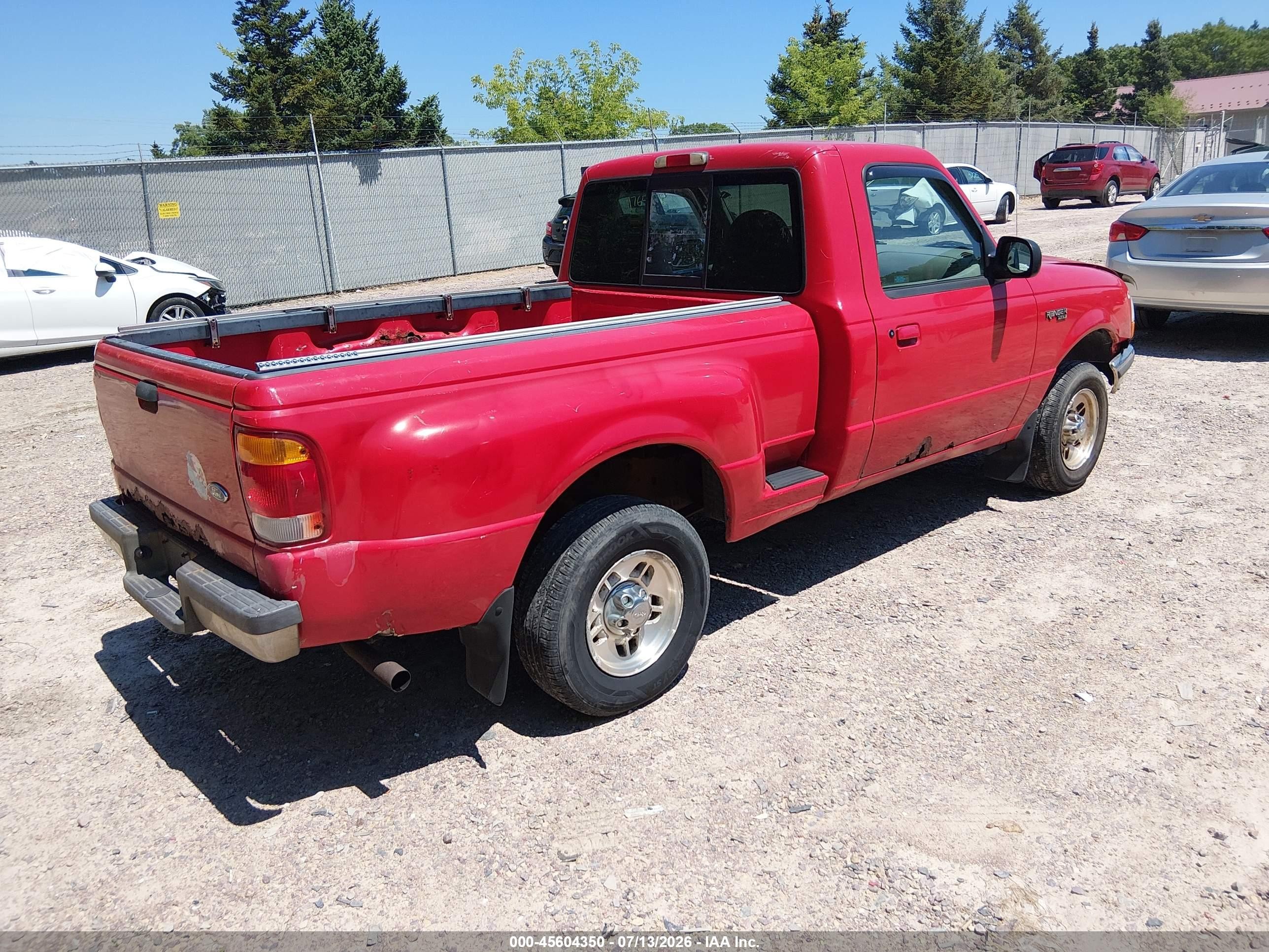 1998 Ford Ranger Splash/xl/xlt Red vin: 1FTYR10C7WPA74430