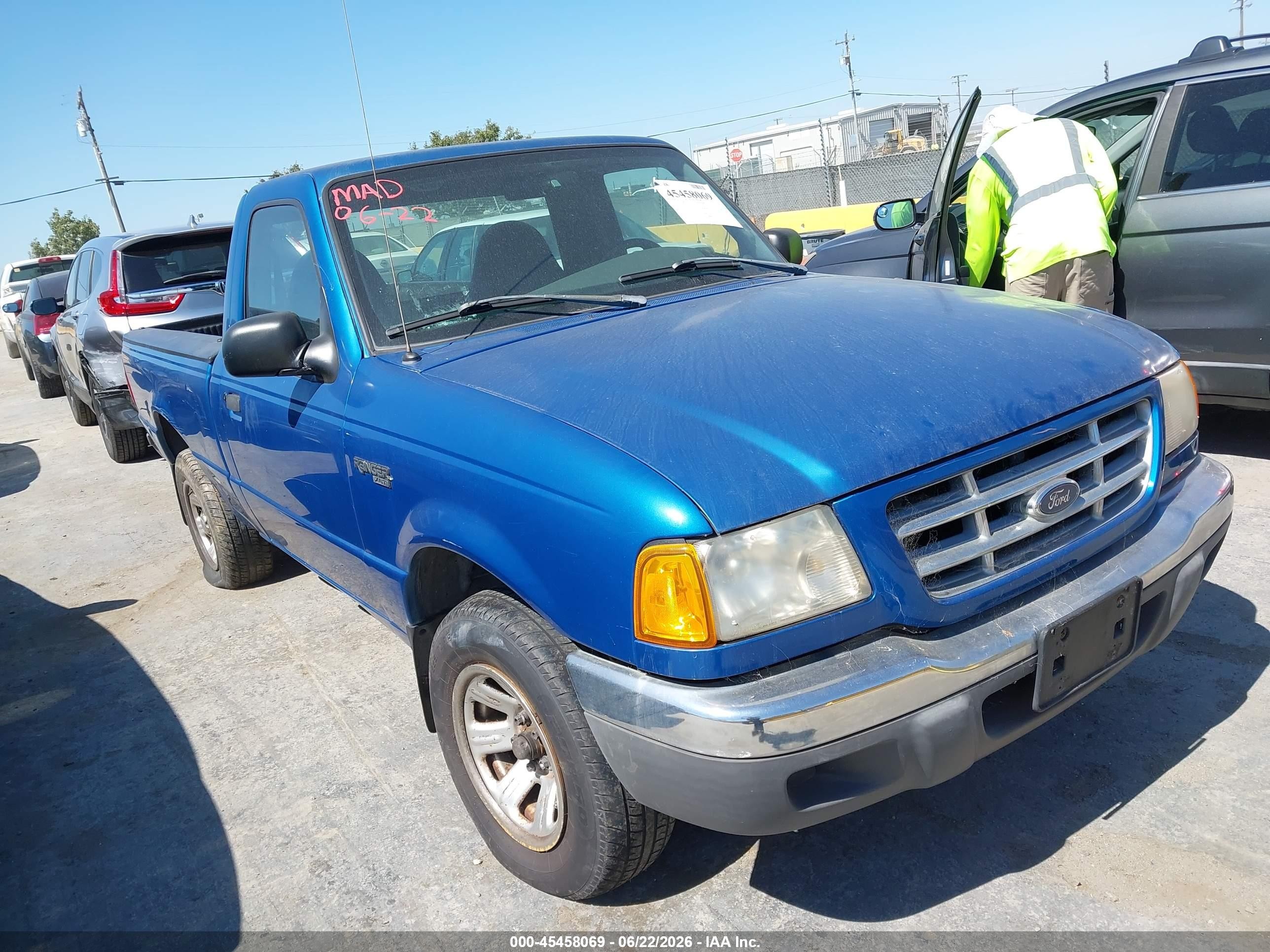 2001 Ford Ranger Xl/xlt Blue vin: 1FTYR10C81PA35760