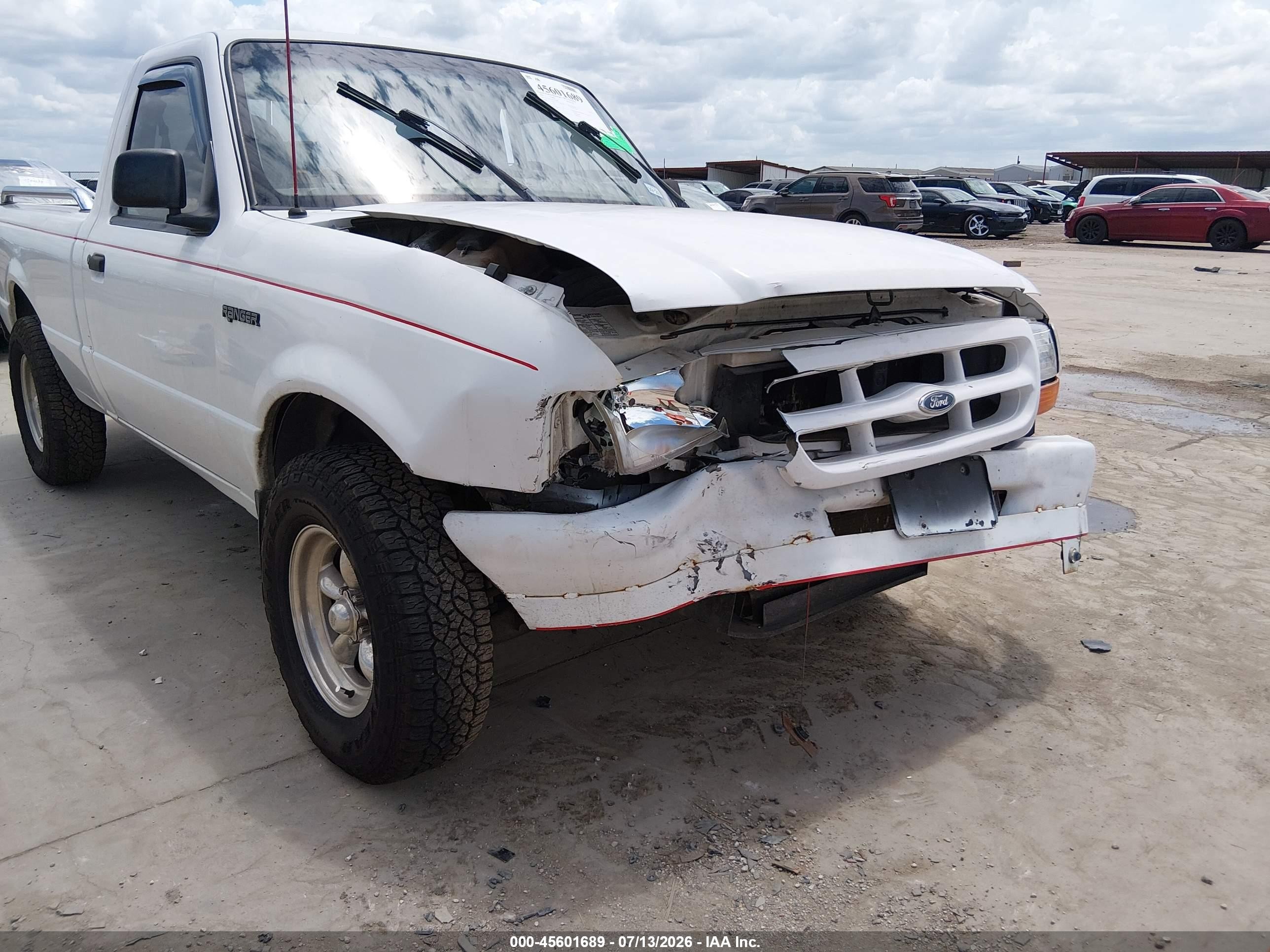 1999 Ford Ranger Xl/xlt White vin: 1FTYR10C8XTA11989
