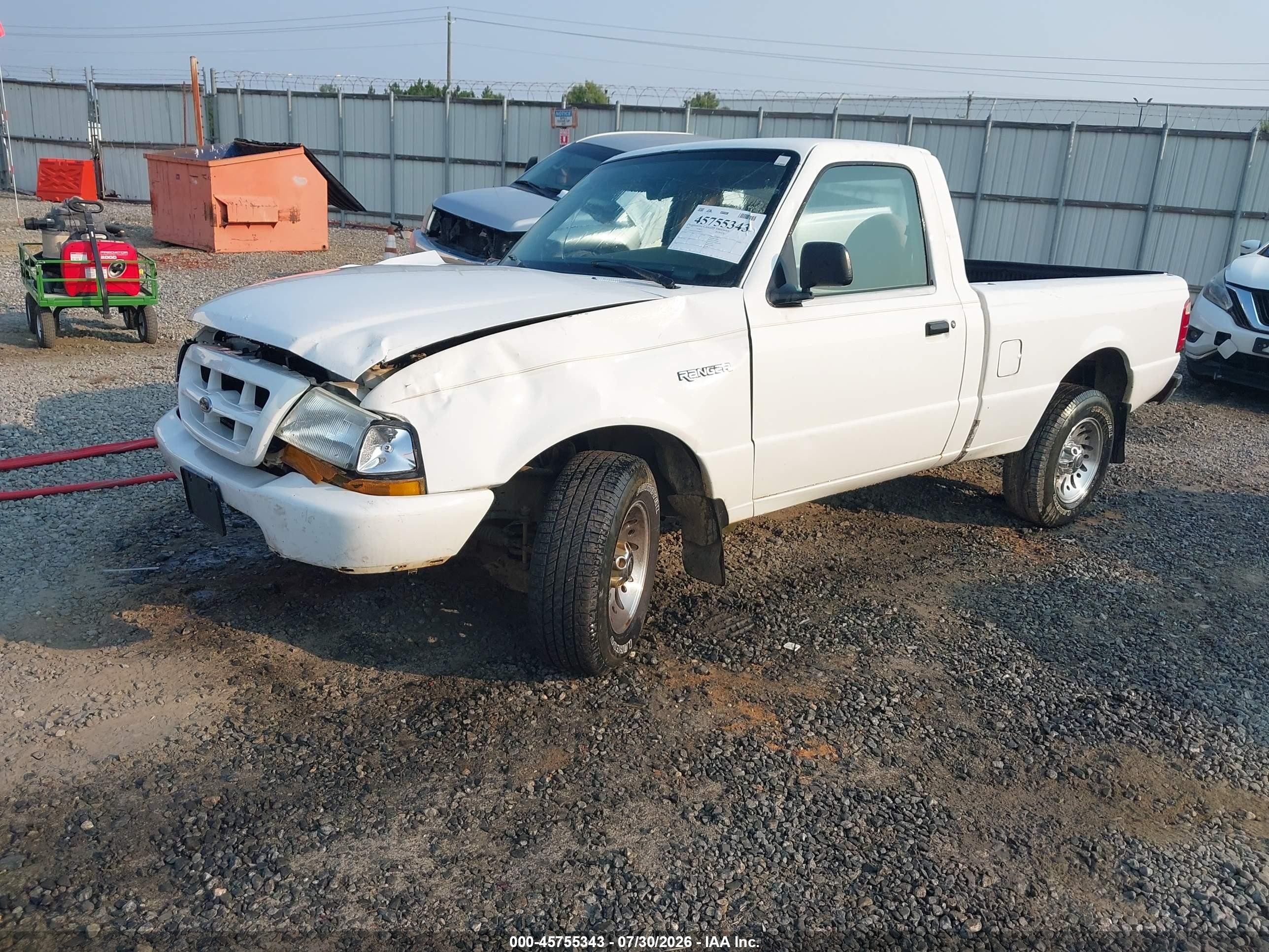 2000 Ford Ranger Xl/xlt White vin: 1FTYR10CXYPB34753