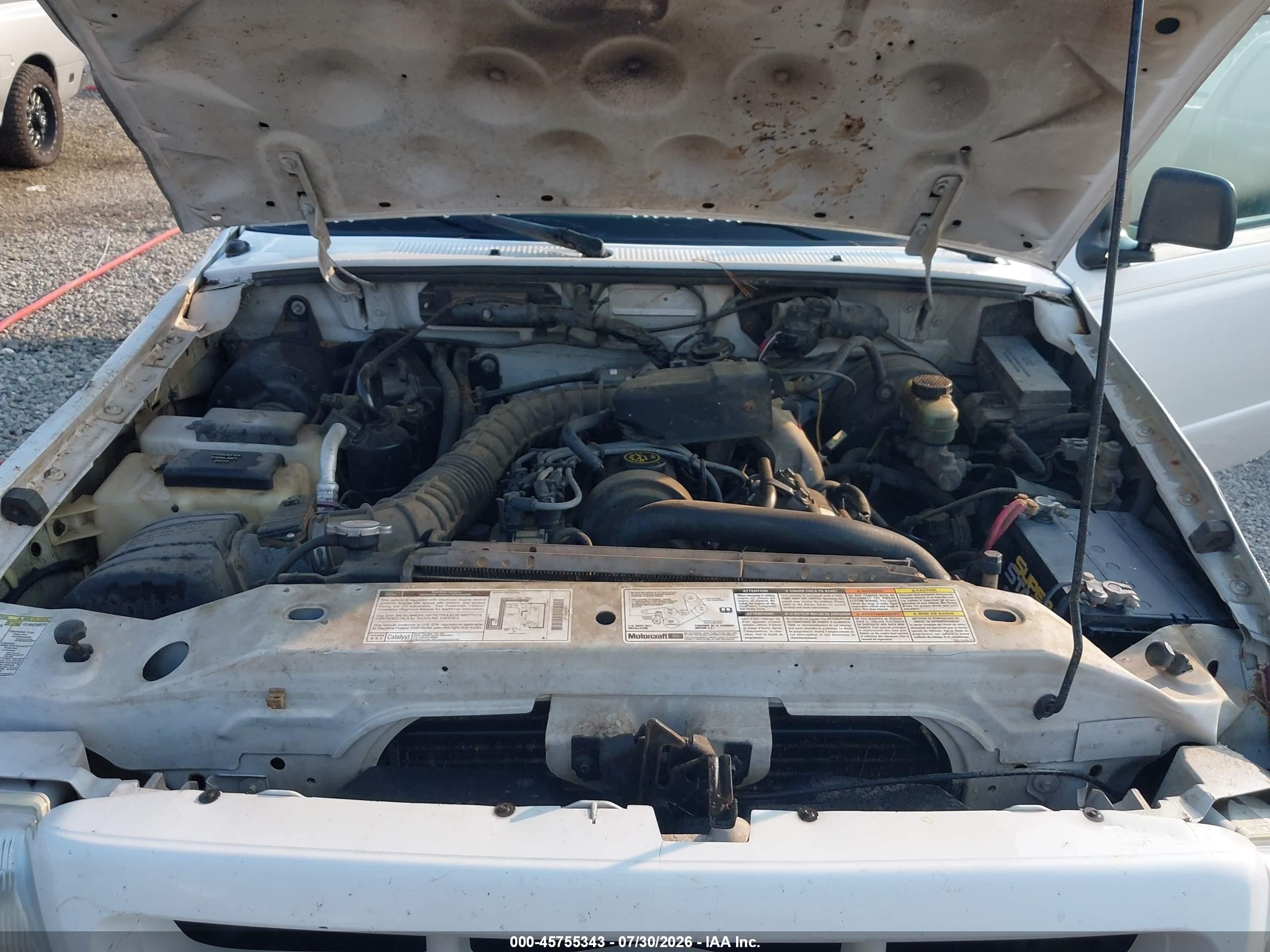 2000 Ford Ranger Xl/xlt White vin: 1FTYR10CXYPB34753