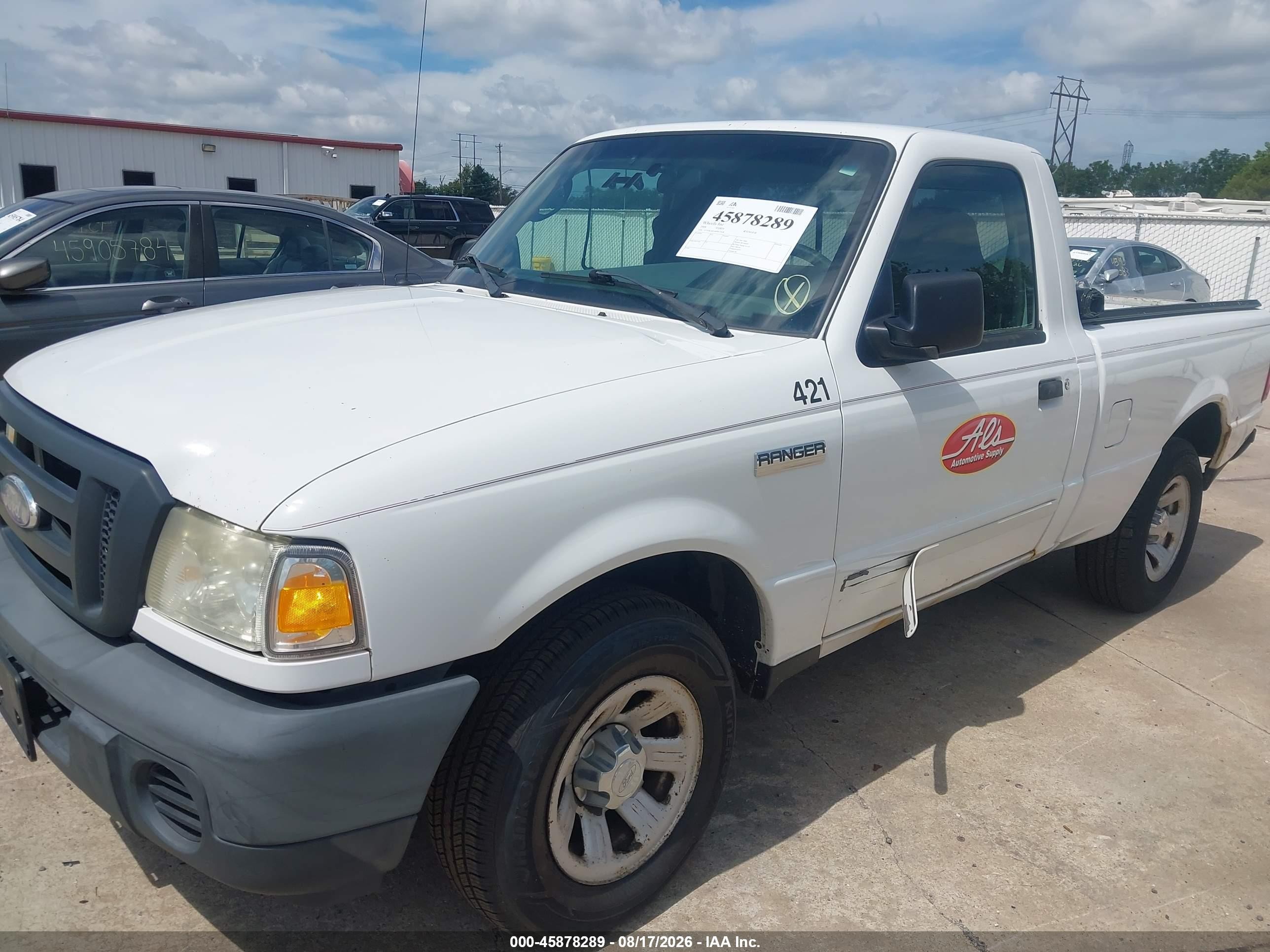 2008 Ford Ranger Xl White vin: 1FTYR10D18PB13508