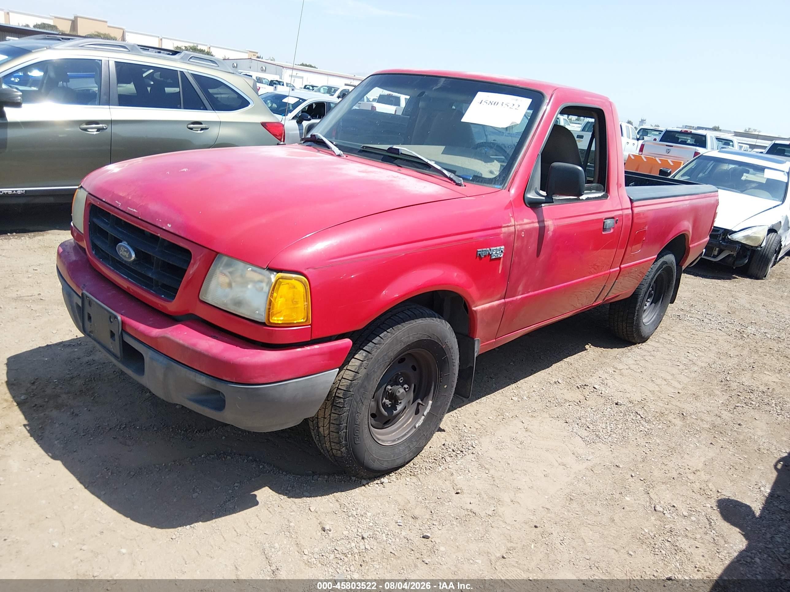2002 Ford Ranger Xl/xlt Red vin: 1FTYR10D22TA11794