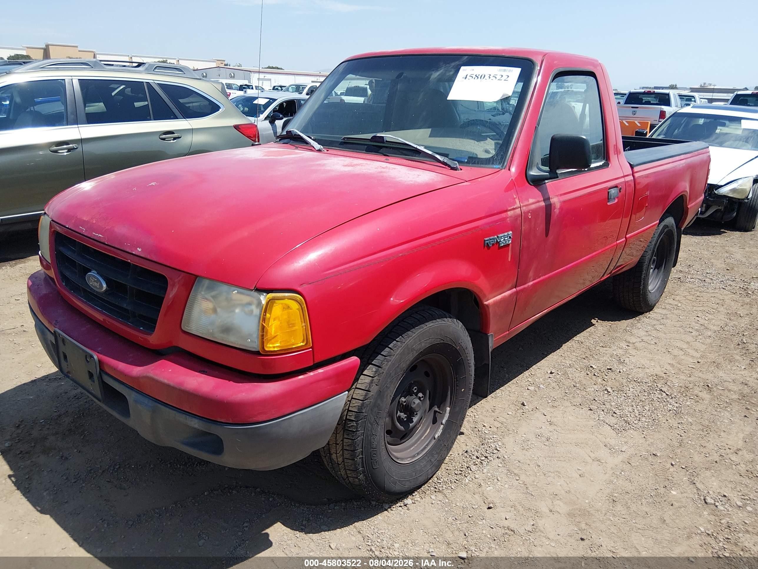 2002 Ford Ranger Xl/xlt Red vin: 1FTYR10D22TA11794
