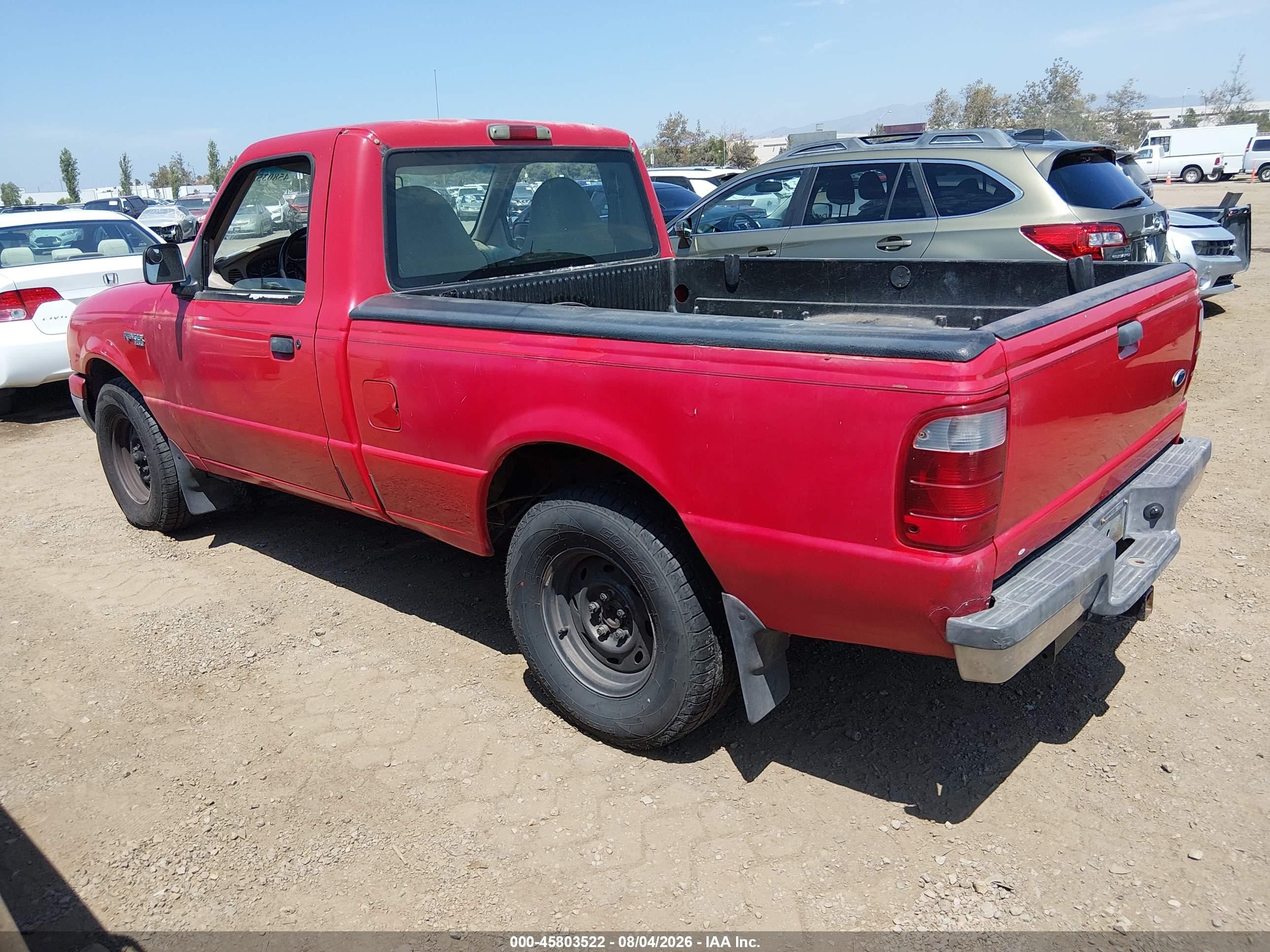 2002 Ford Ranger Xl/xlt Red vin: 1FTYR10D22TA11794