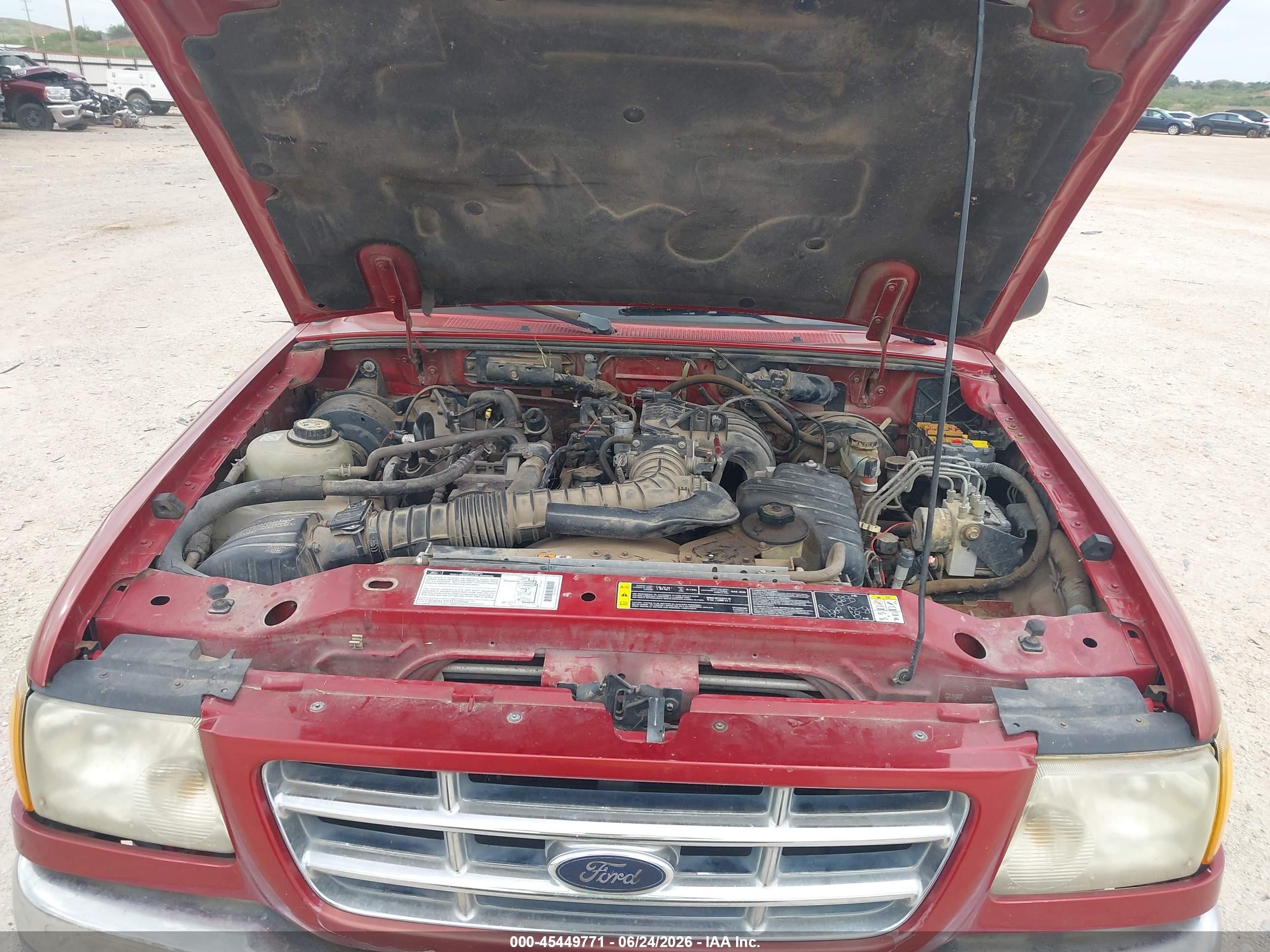 2002 Ford Ranger Xl/xlt Burgundy vin: 1FTYR10D32PA57773